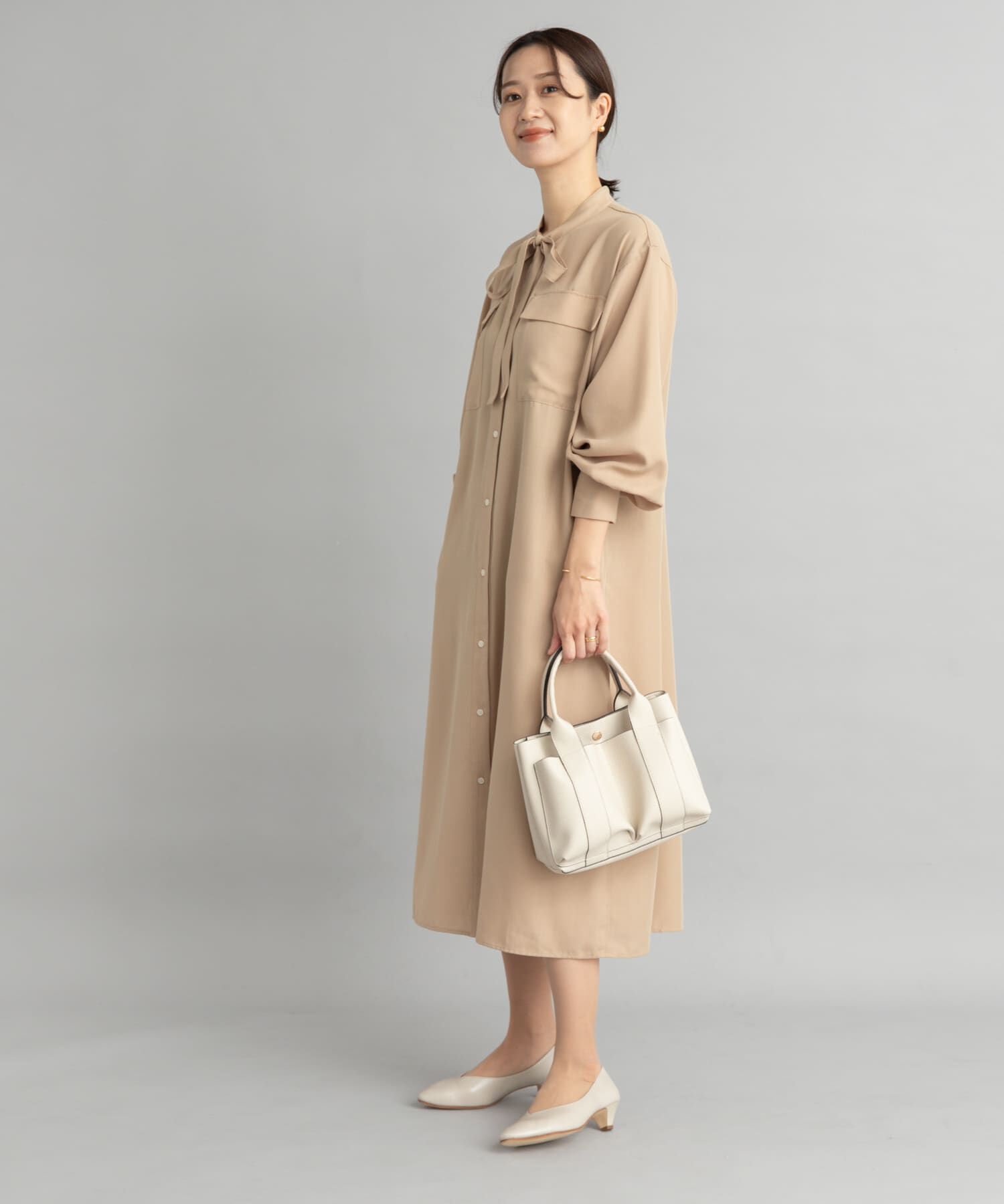 URBAN RESEARCH DOORS「ボウタイワークシャツワンピース」|ワンピース|