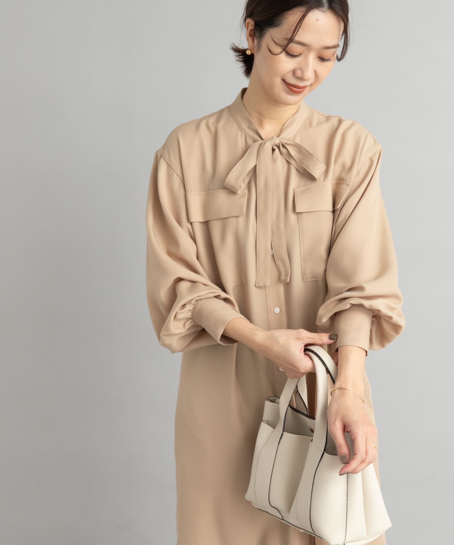 URBAN RESEARCH DOORS「ボウタイワークシャツワンピース」|ワンピース|