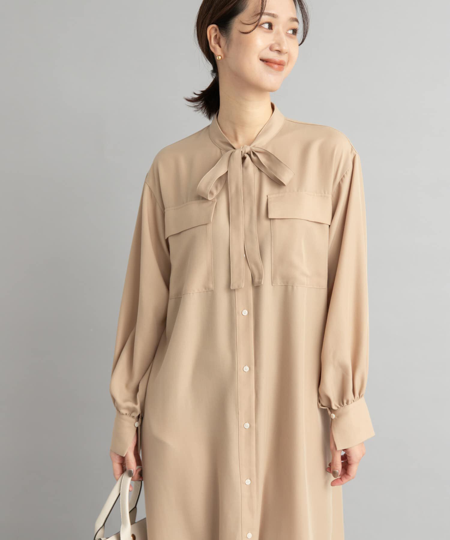 URBAN RESEARCH DOORS「ボウタイワークシャツワンピース」|ワンピース|