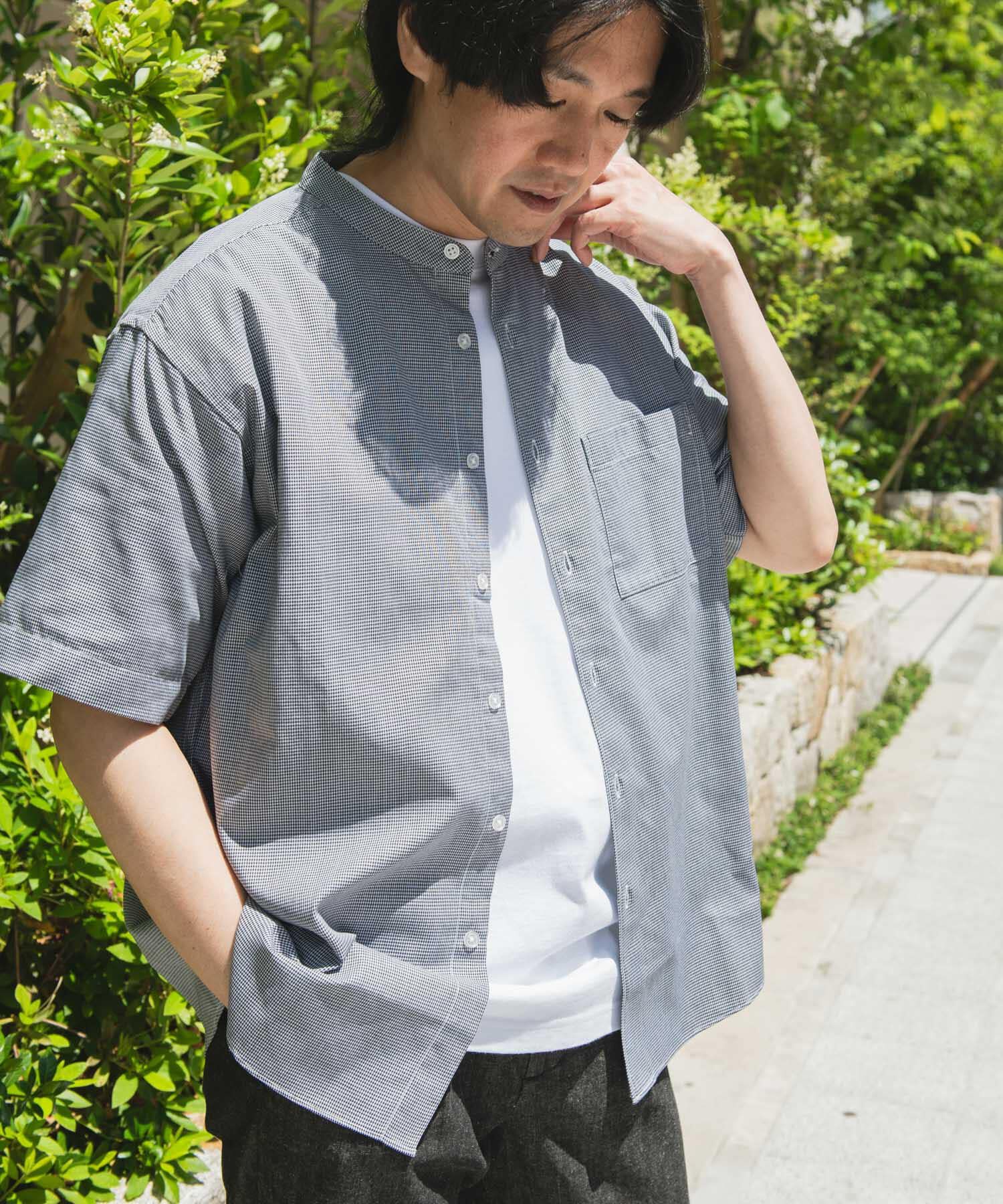 URBAN RESEARCH DOORS「TC バンドカラー ショートスリーブシャツ」|シャツ・ブラウス|