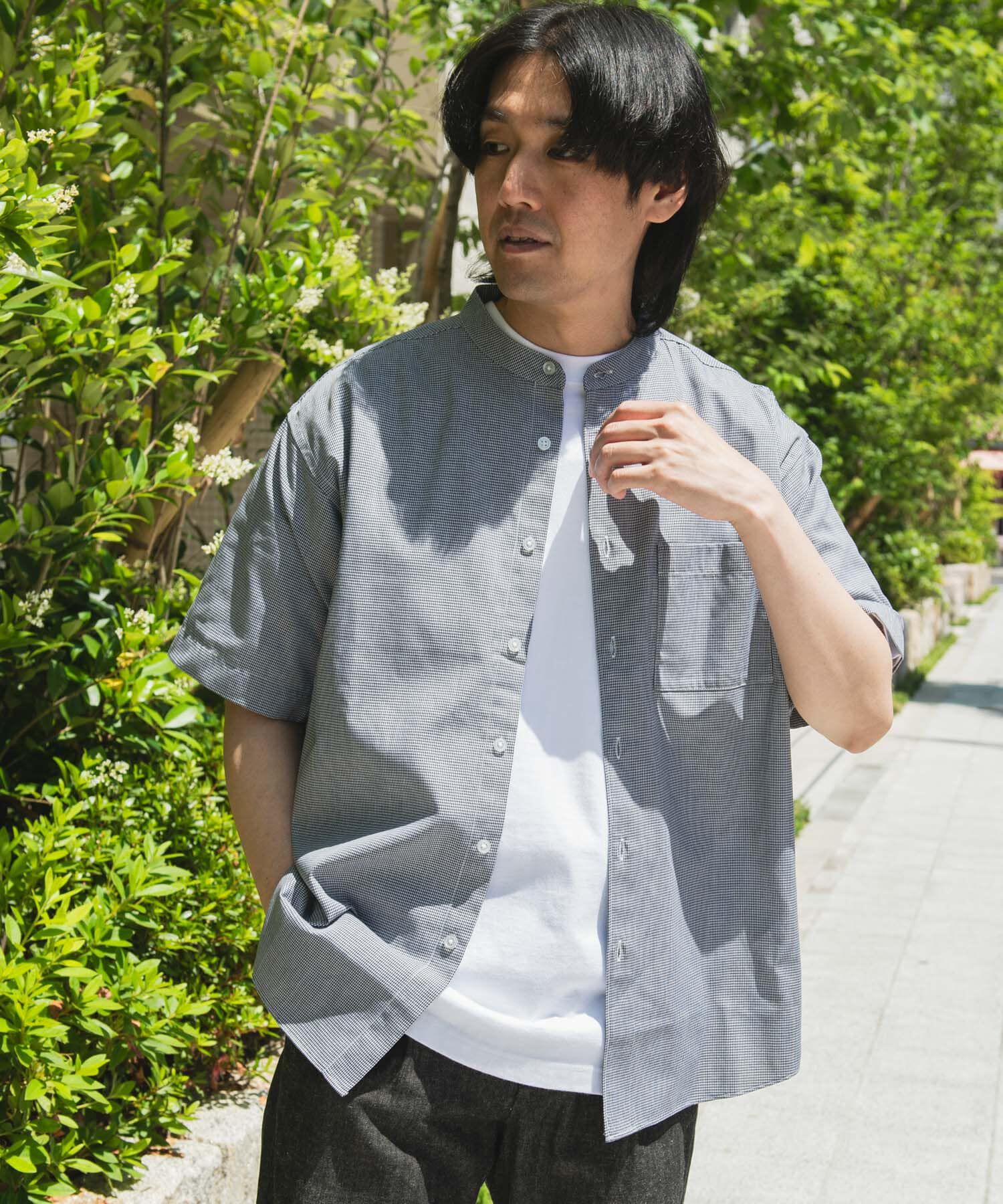 URBAN RESEARCH DOORS「TC バンドカラー ショートスリーブシャツ」|シャツ・ブラウス|