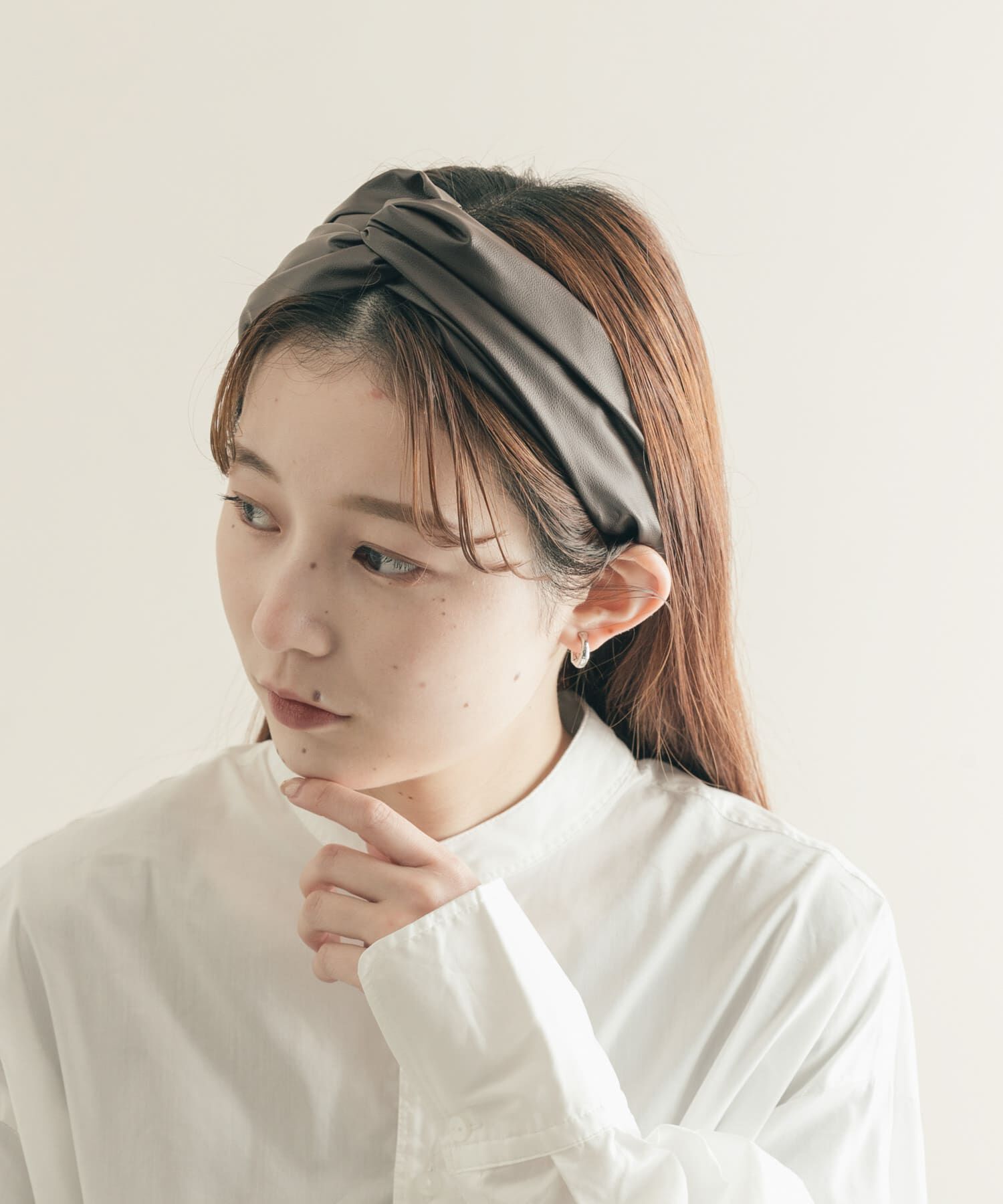 SMELLY「エコレザーワイヤーヘアターバン」|ヘアバンド|