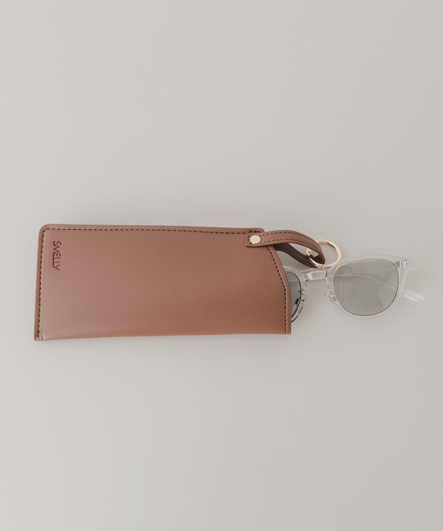 SMELLY「メガネケース」|ポーチ|ブラウン