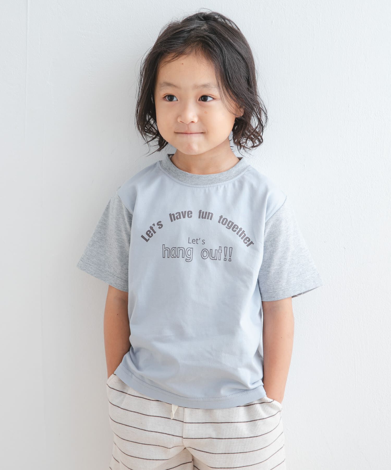 URBAN RESEARCH DOORS「『WEB/一部店舗限定サイズ』配色ロゴTシャツ(KIDS)」|その他|ブルー