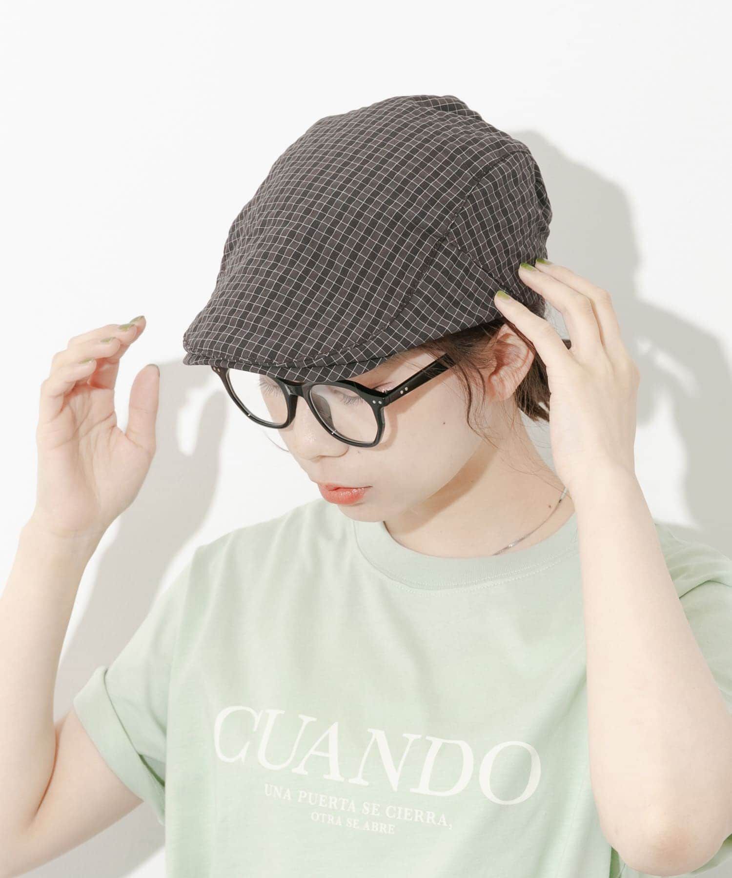 SMELLY「ドロストチェックハンチング」|ハンチング・ベレー帽|ブラウン