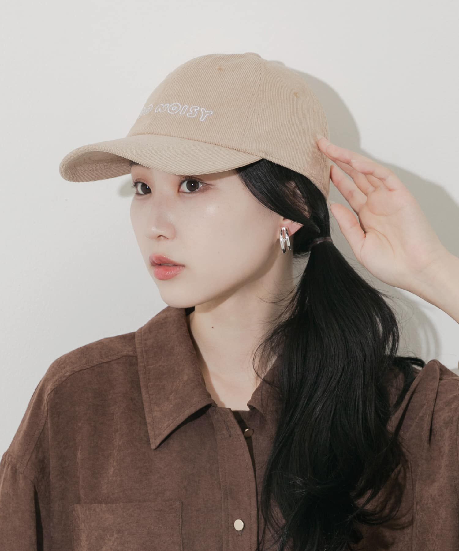 SMELLY「コーデュロイロゴキャップ」|キャップ・キャスケット|ベージュ