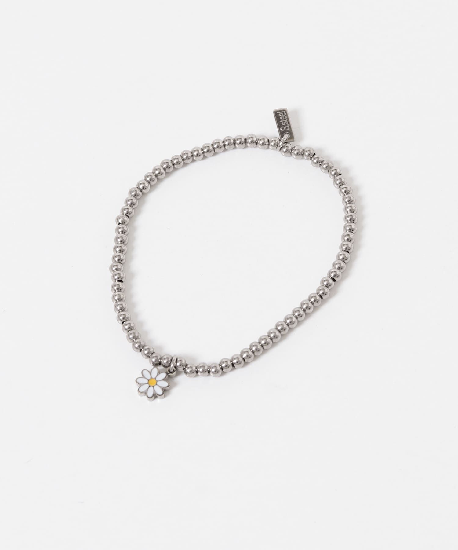 SMELLY「ステンレスビーズフラワーチャームブレスレット」|ブレスレット・バングル|