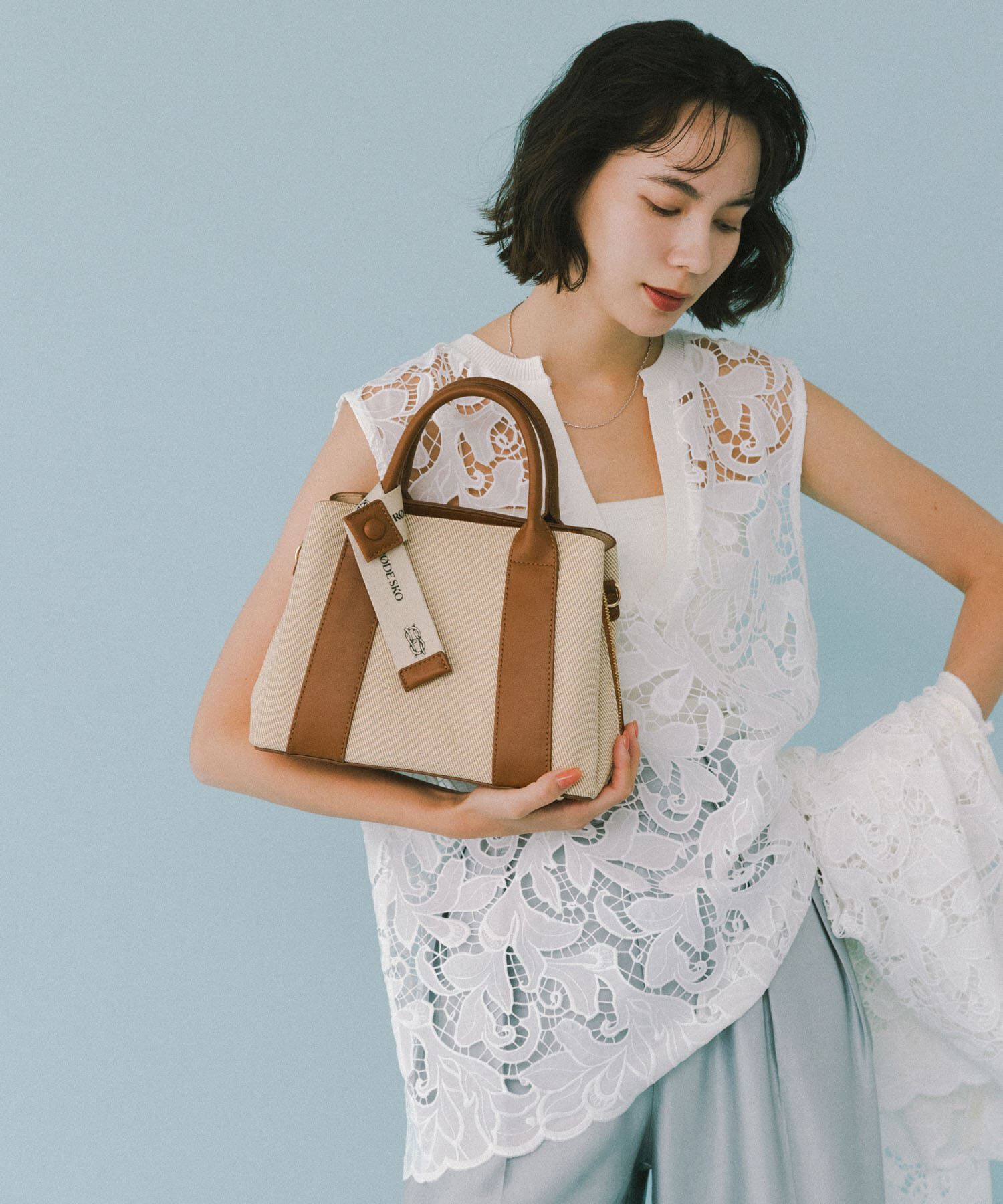 RODE SKO「ロゴリボン付2WAYハンドバッグ」|ハンドバッグ|