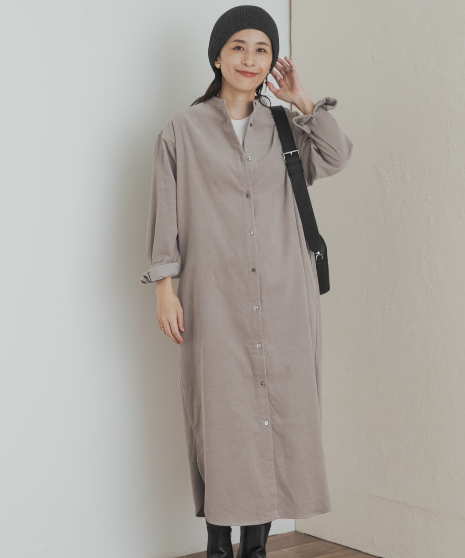 URBAN RESEARCH DOORS「『WEB/一部店舗限定カラー』『UR TECH』コーデュロイシャツワンピース」|ワンピース|