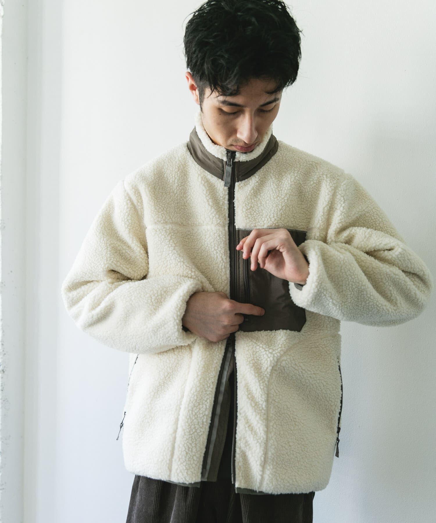 URBAN RESEARCH DOORS「URD防風ボアジップブルゾン」|ブルゾン・スタジャン|