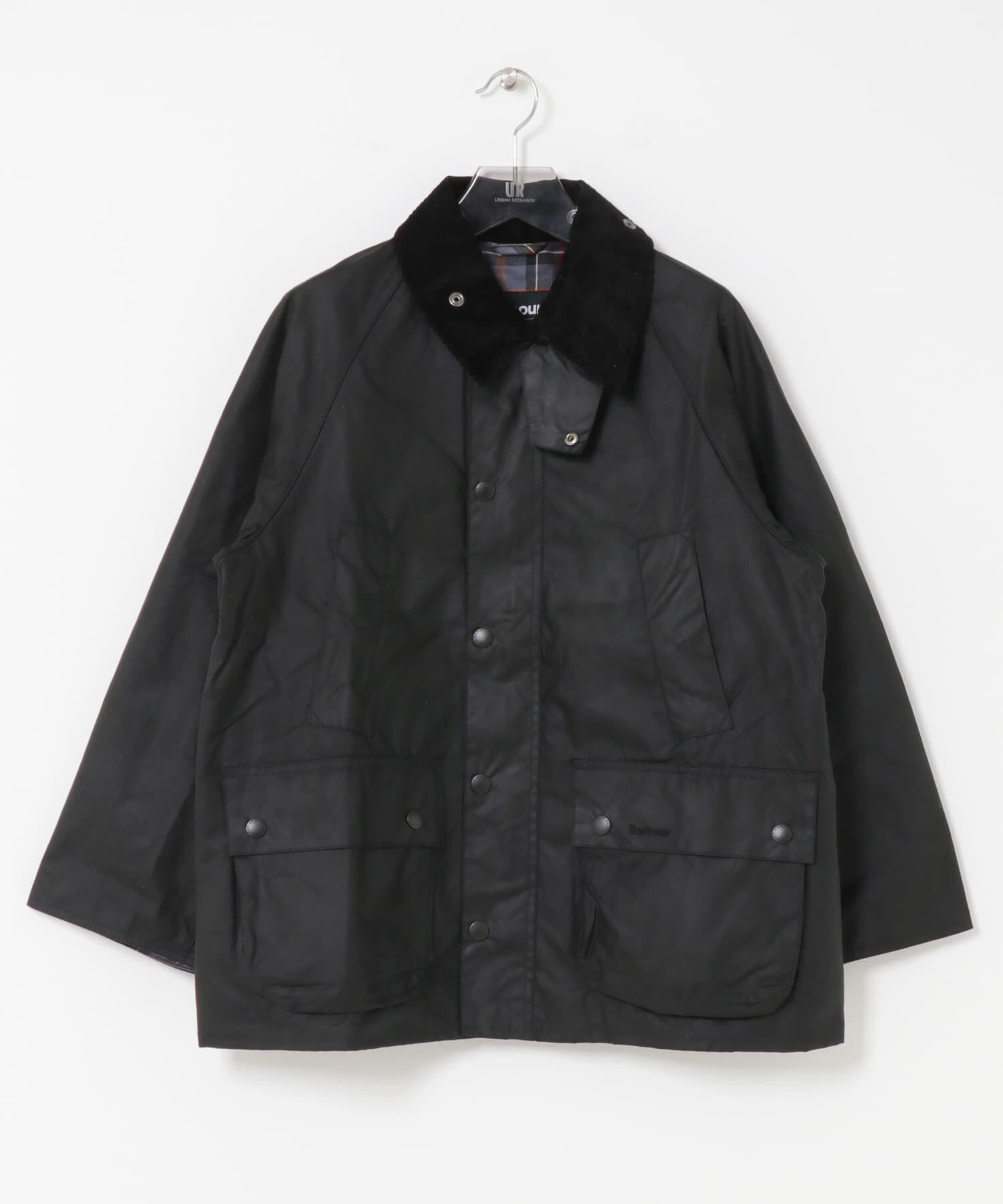 URBAN RESEARCH「Barbour　OS BEDALE WAX JACKET」|ノーカラーコート|ブラック