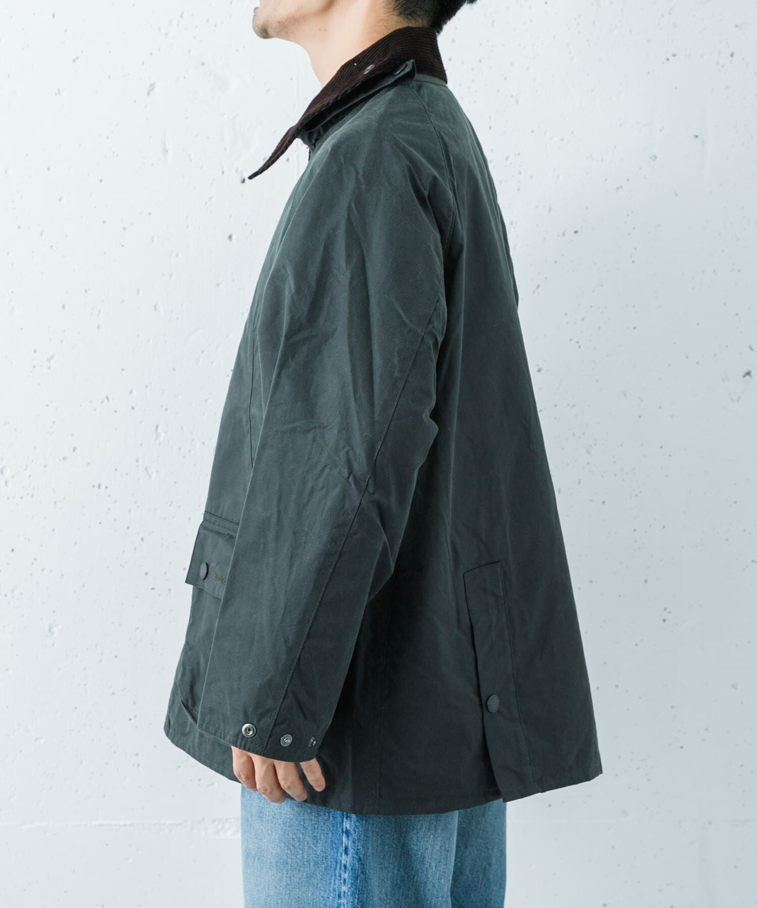 URBAN RESEARCH「Barbour　OS BEDALE WAX JACKET」|ノーカラーコート|