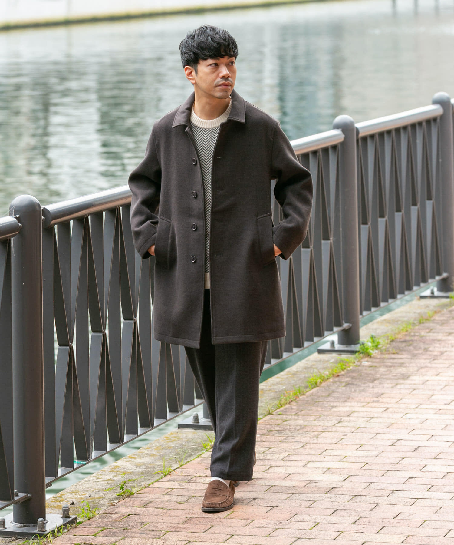 URBAN RESEARCH ROSSO「『XLサイズあり』light meltonステンカラーコート」|ステンカラーコート|