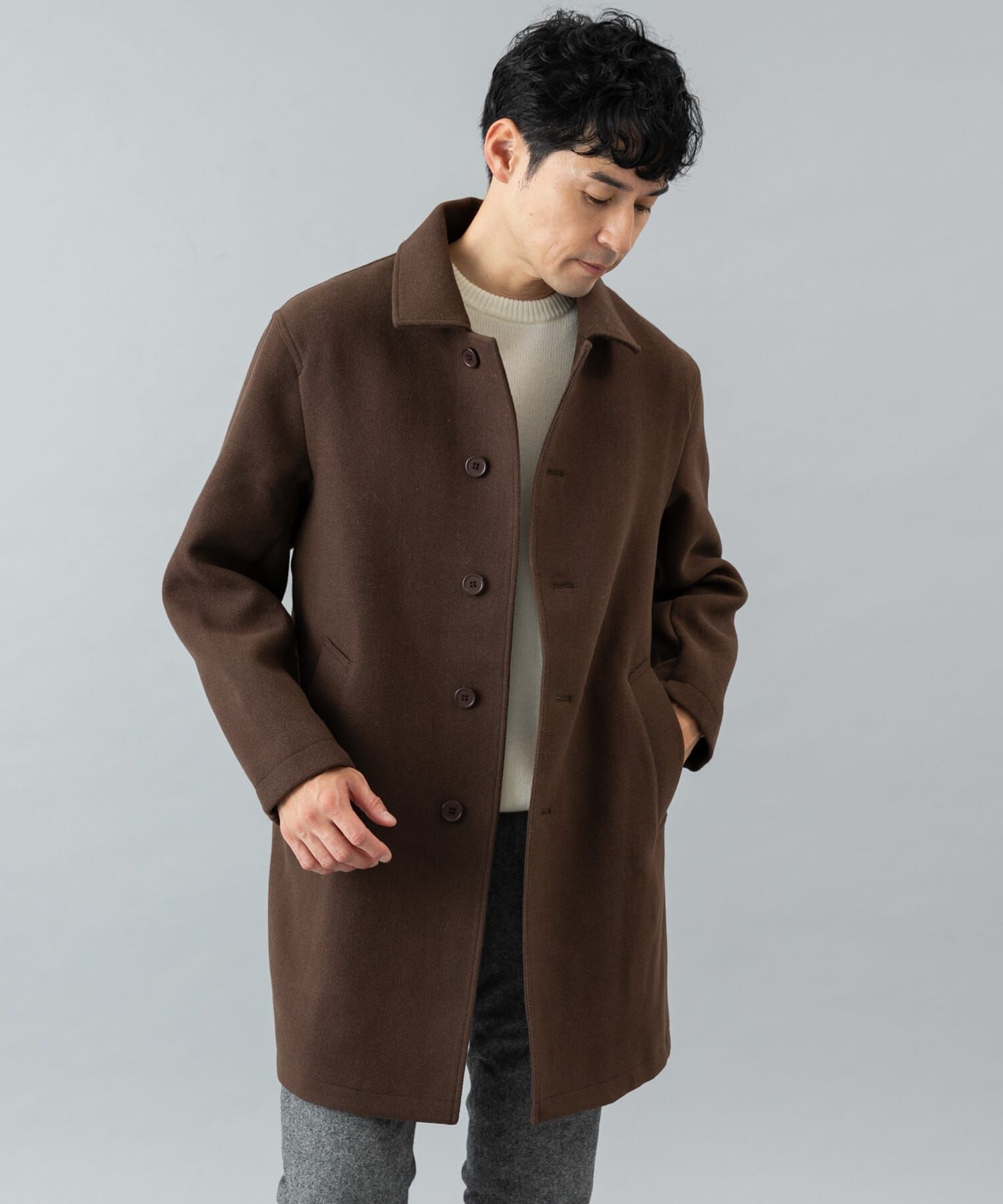 URBAN RESEARCH ROSSO「『XLサイズあり』light meltonステンカラーコート」|ステンカラーコート|