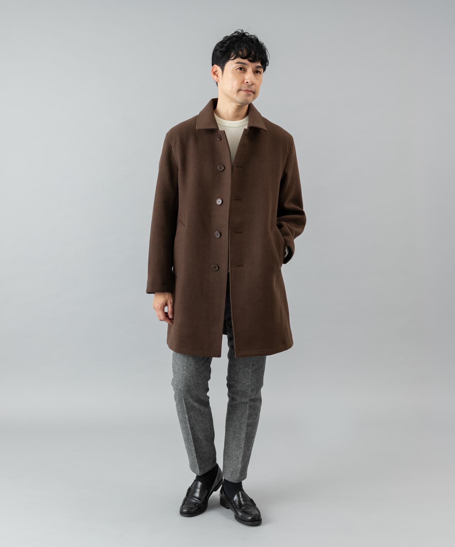 URBAN RESEARCH ROSSO「『XLサイズあり』light meltonステンカラーコート」|ステンカラーコート|