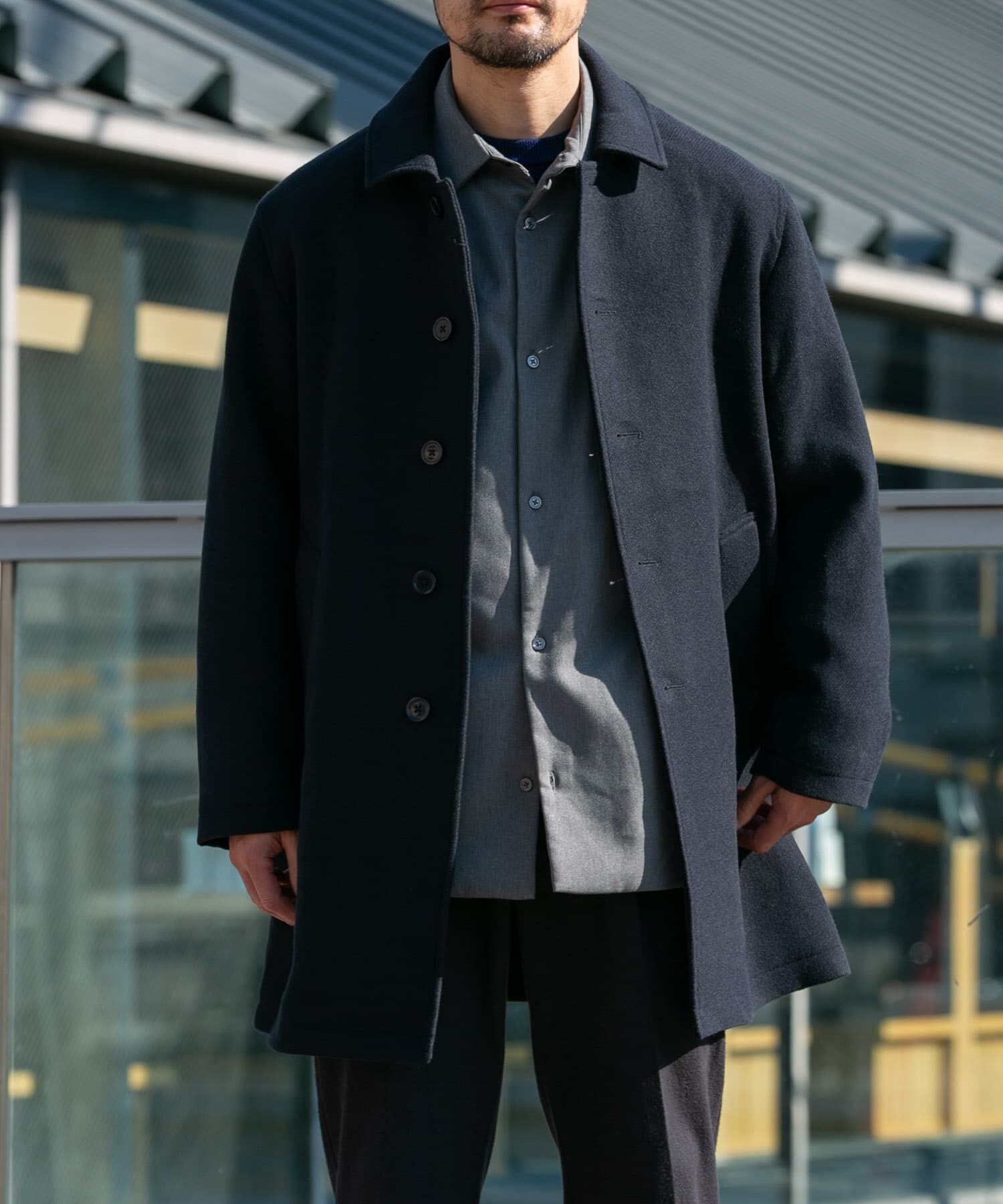 URBAN RESEARCH ROSSO「『XLサイズあり』light meltonステンカラーコート」|ステンカラーコート|