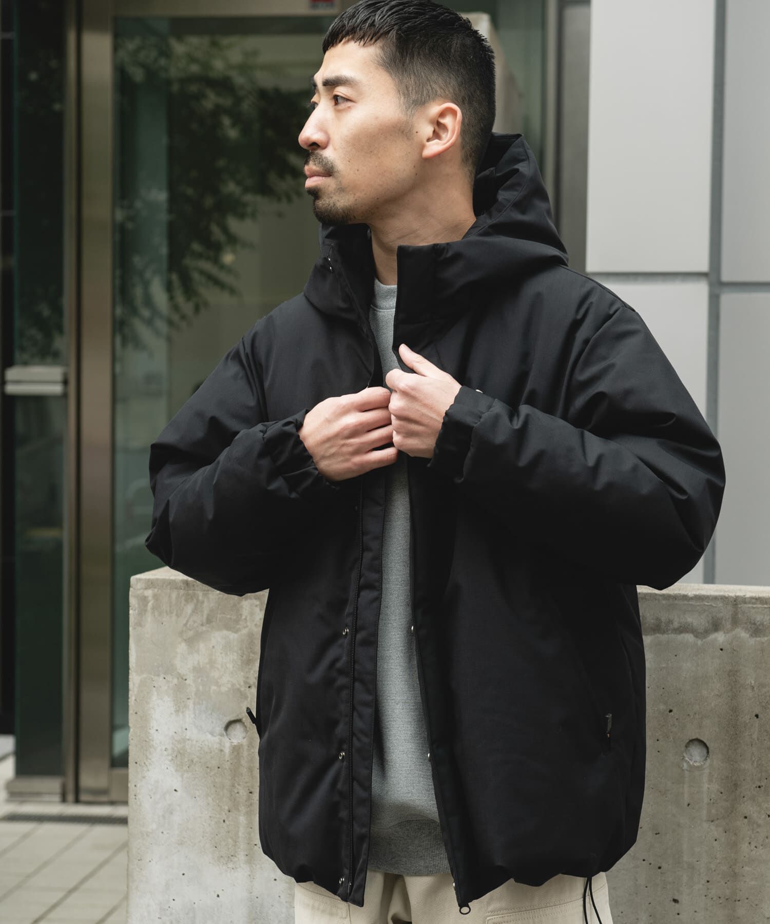 URBAN RESEARCH DOORS「ウールブレンドラミネートダウンパーカー」|ダウン|