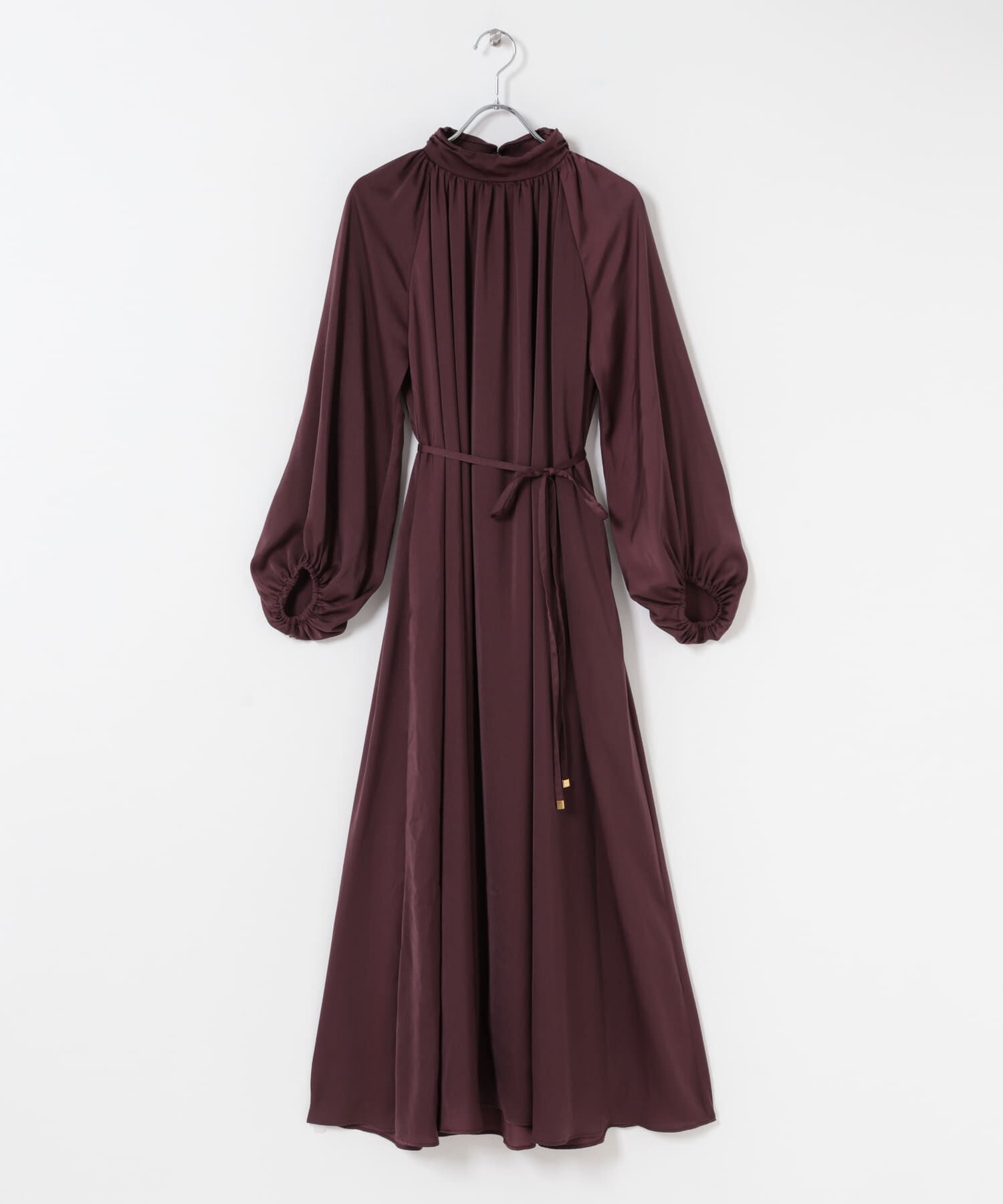 URBAN RESEARCH ROSSO「ハイネックギャザーサテンドレス」|ワンピース|