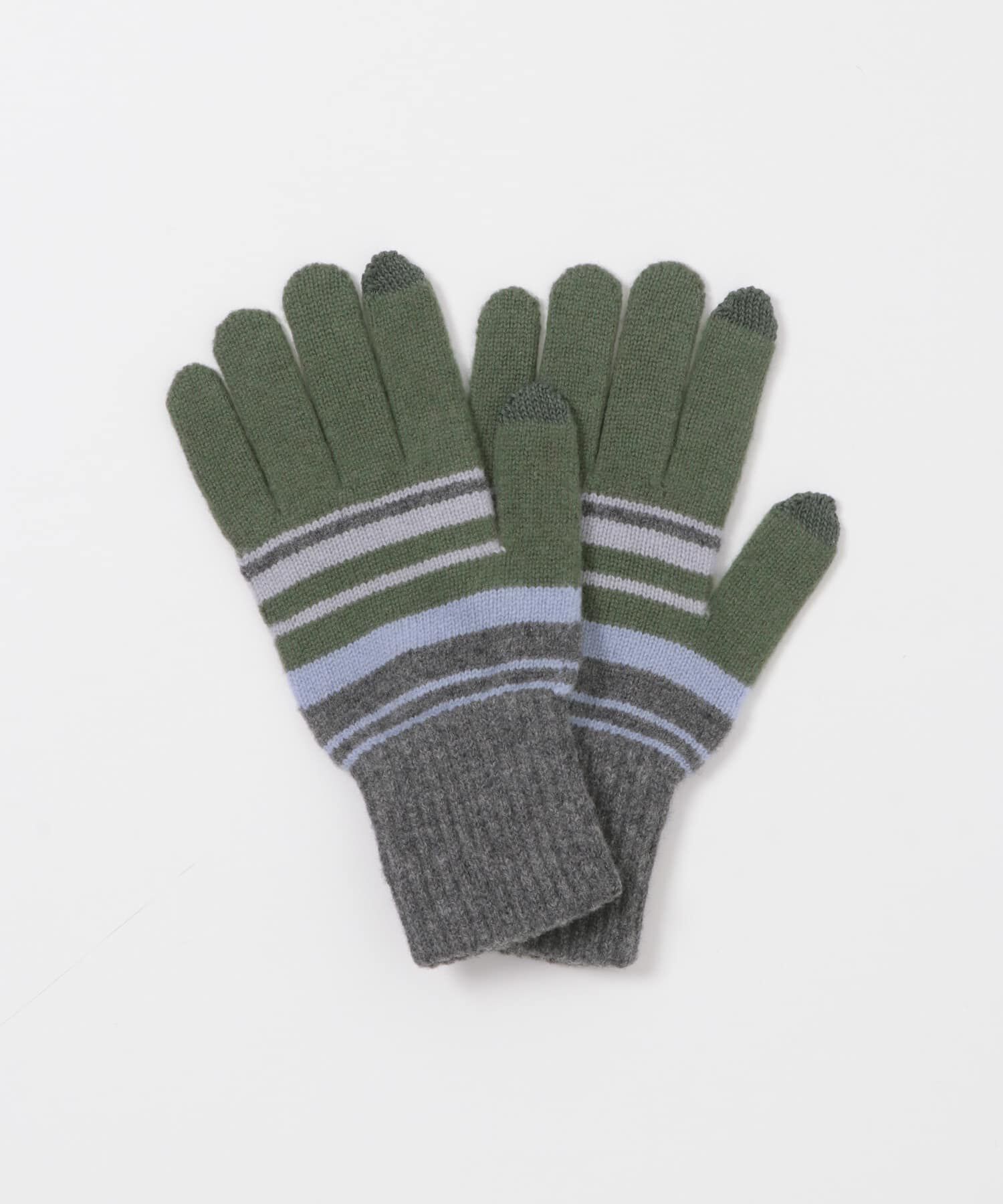 URBAN RESEARCH DOORS「ボーダーニットグローブ(スマホ対応)」|手袋|