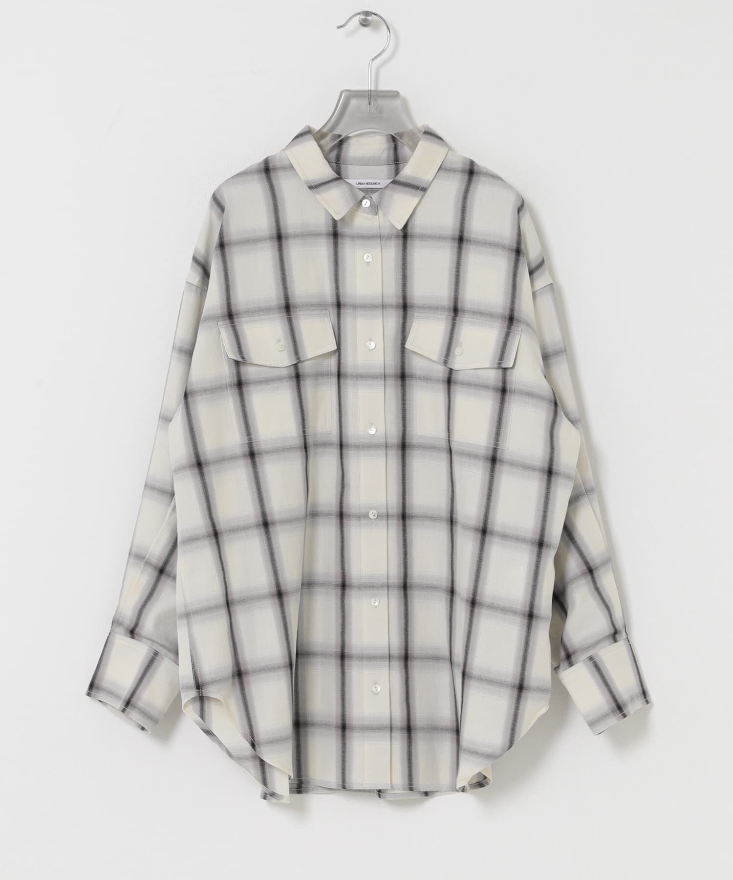 URBAN RESEARCH「オンブレーチェックオーバーシャツ」|シャツ・ブラウス|