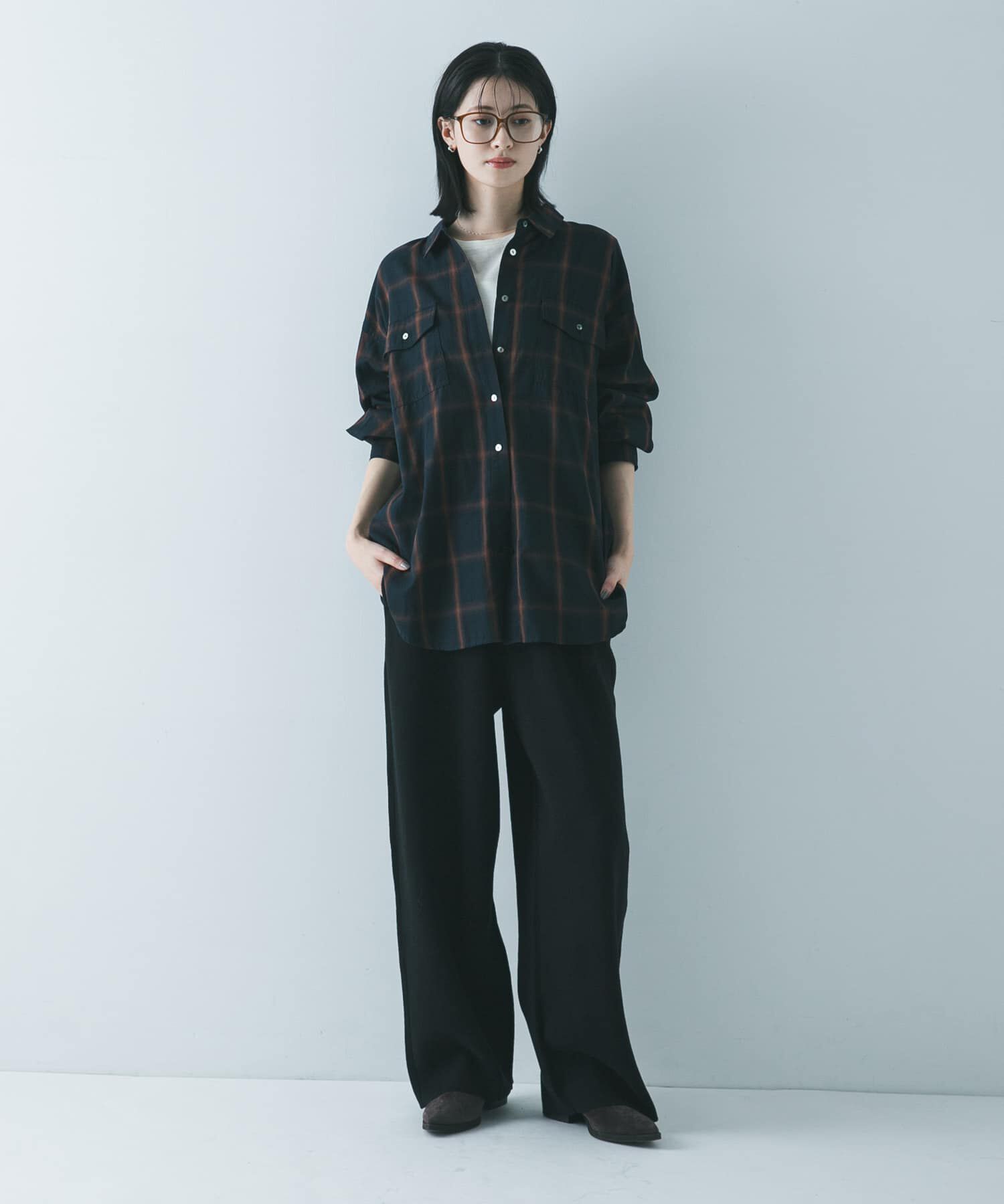 URBAN RESEARCH「オンブレーチェックオーバーシャツ」|シャツ・ブラウス|