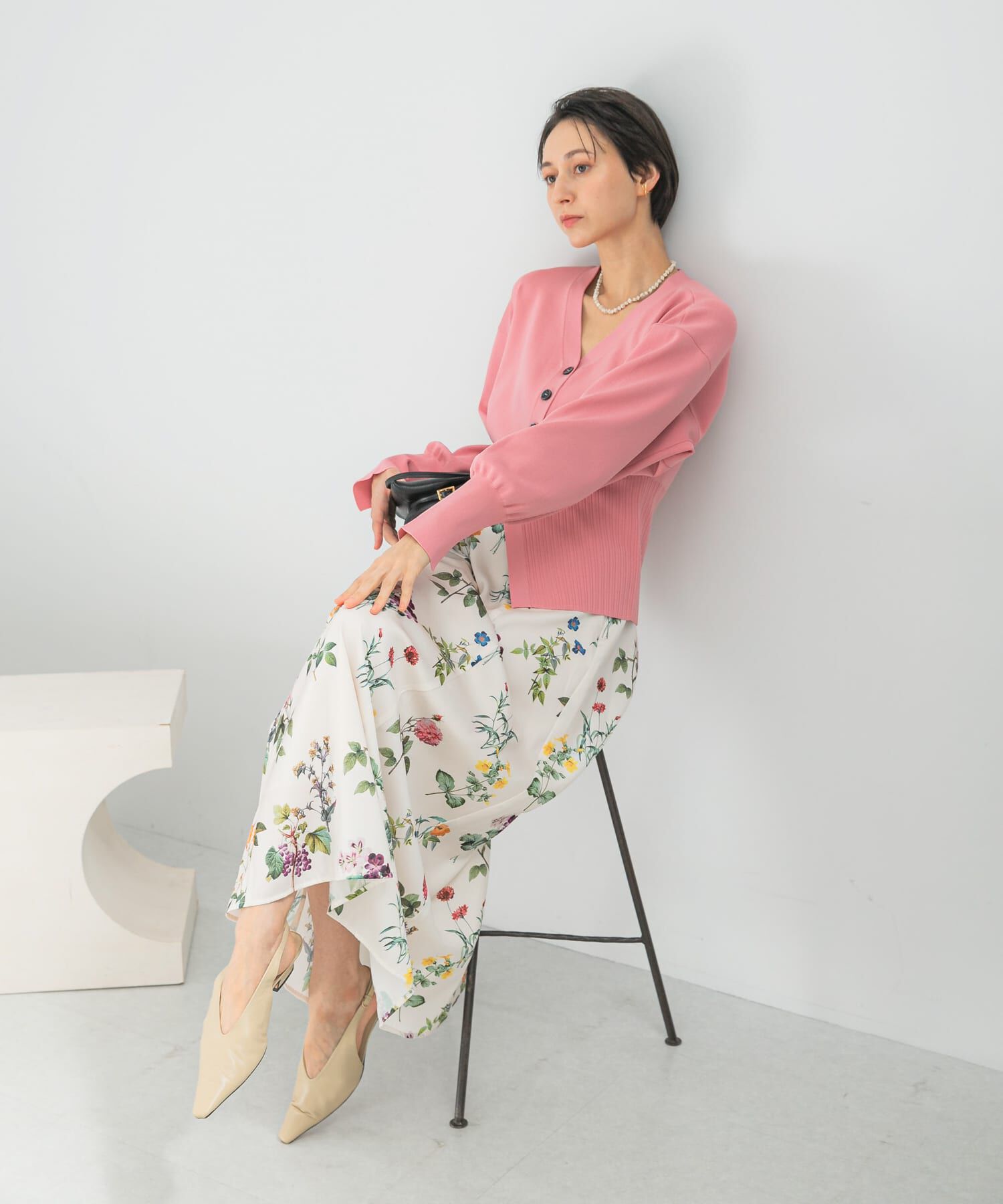 URBAN RESEARCH ROSSO「ボタニカルプリントマキシスカート」|スカート|オフホワイト