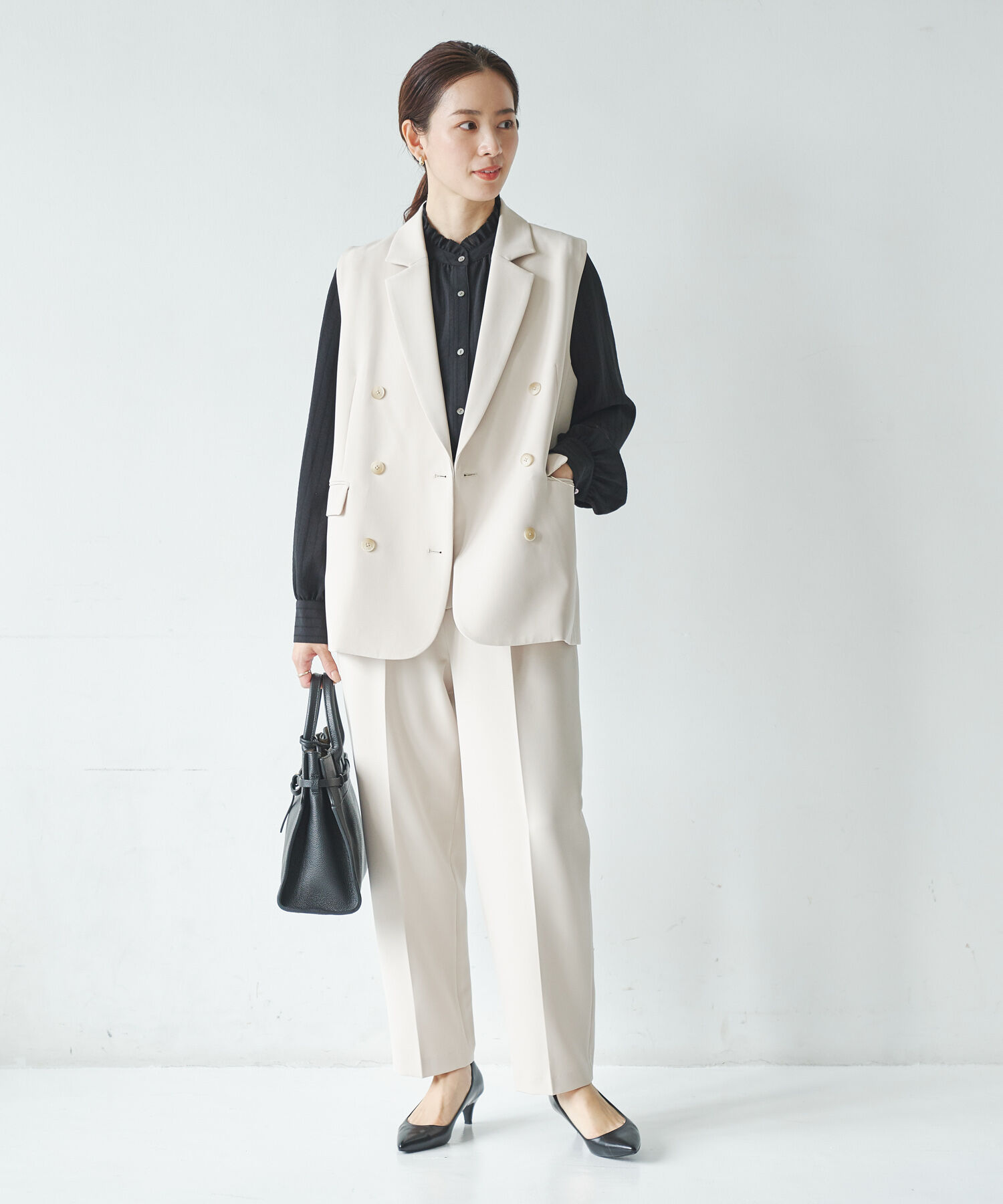 URBAN RESEARCH「『セットアップ対応』テーラードジレ」|ノーカラーコート|