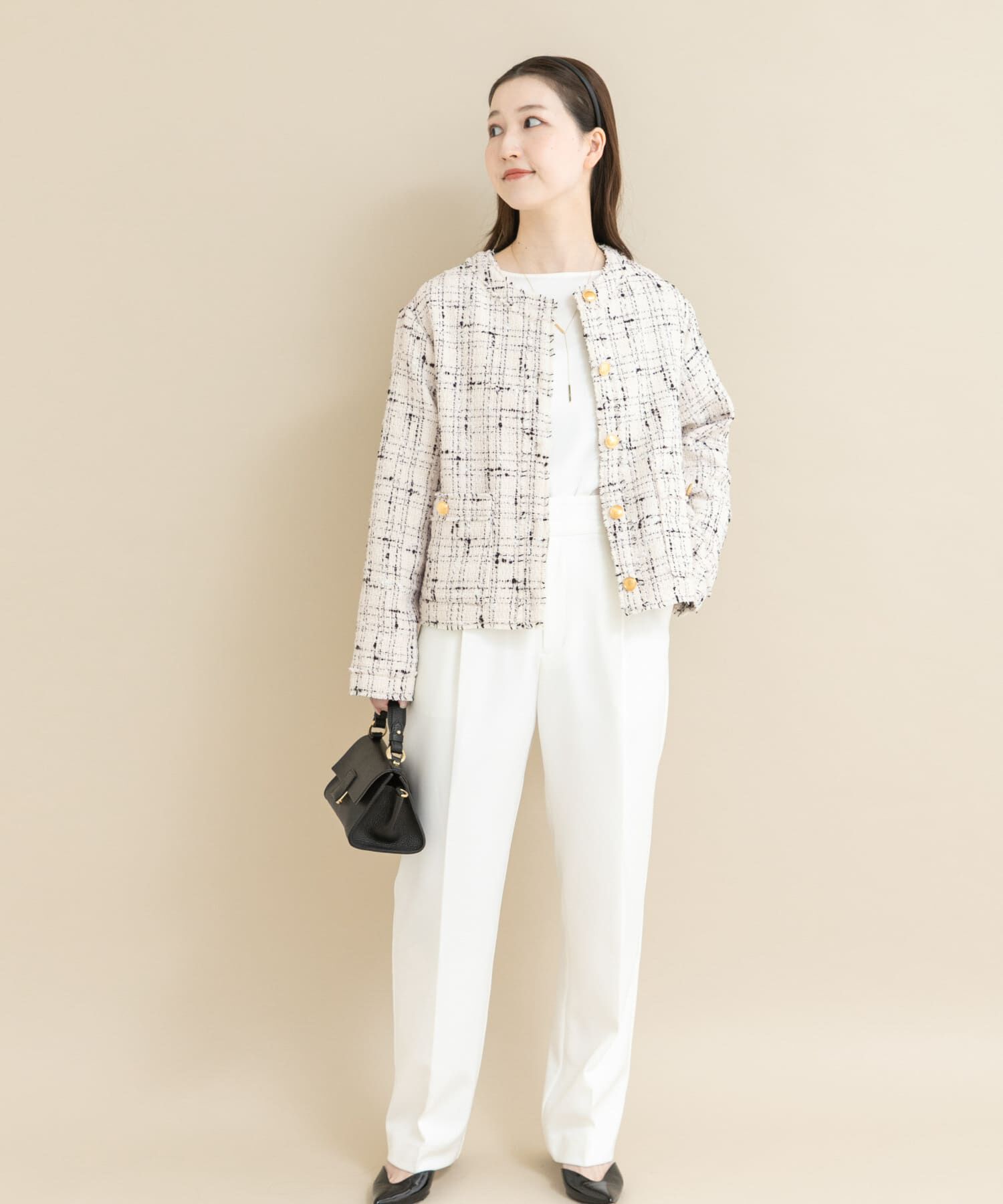 URBAN RESEARCH ROSSO「『WEB限定』ツイードノーカラージャケット」|ノーカラージャケット|