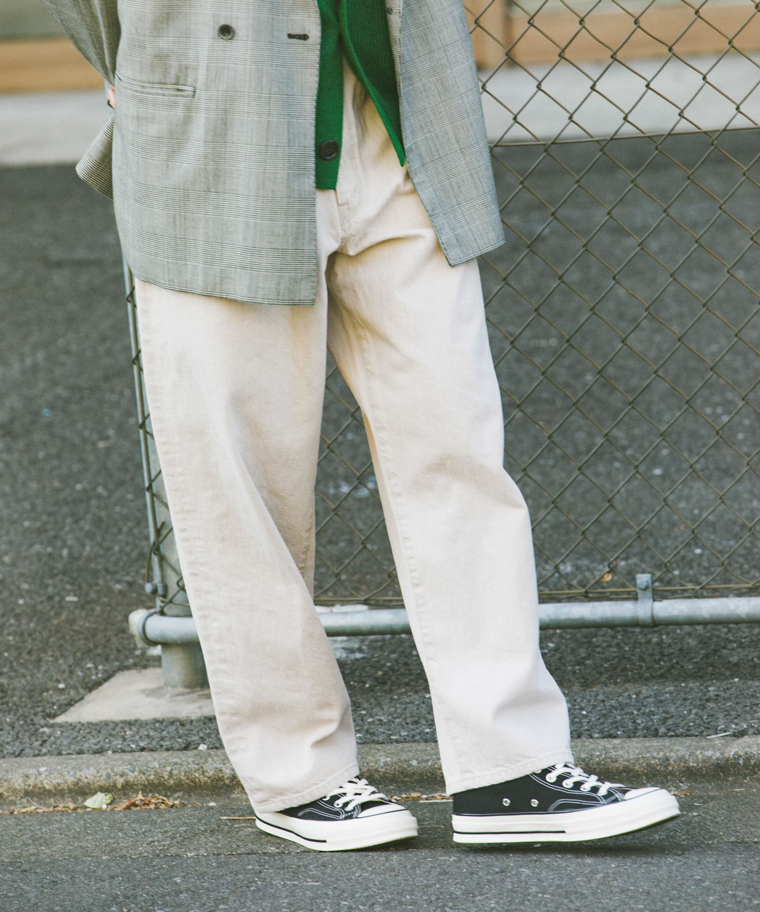 URBAN RESEARCH「11.8oz COL/DENIM WIDE PANTS」|デニム|ライトベージュ