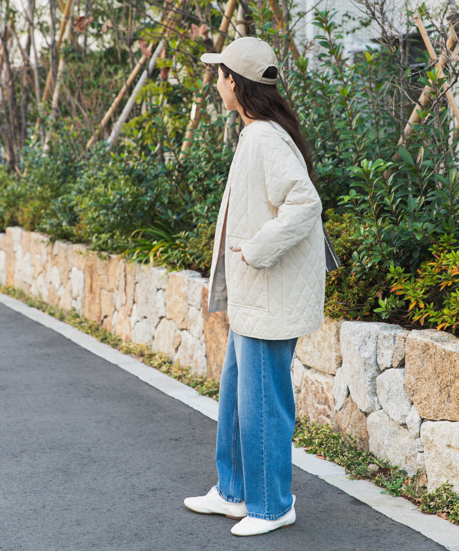 URBAN RESEARCH DOORS「『撥水』カポックキルトミドルジャケット」|ダウン|