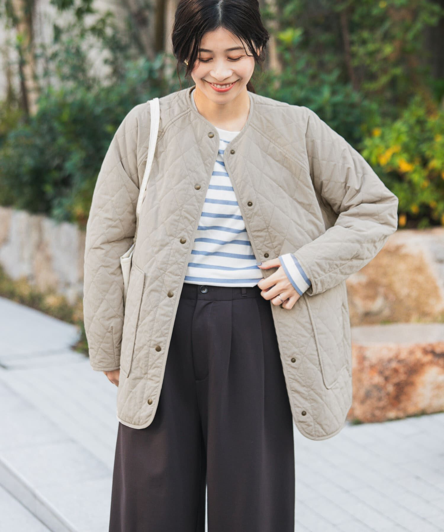 URBAN RESEARCH DOORS「『撥水』カポックキルトミドルジャケット」|ダウン|