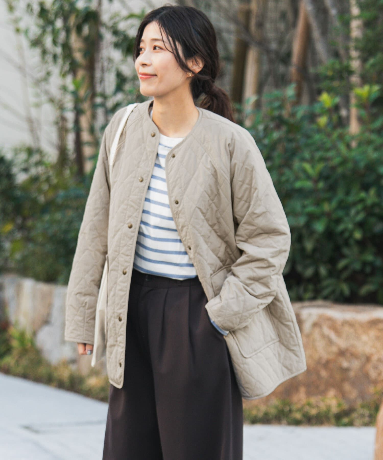 URBAN RESEARCH DOORS「『撥水』カポックキルトミドルジャケット」|ダウン|