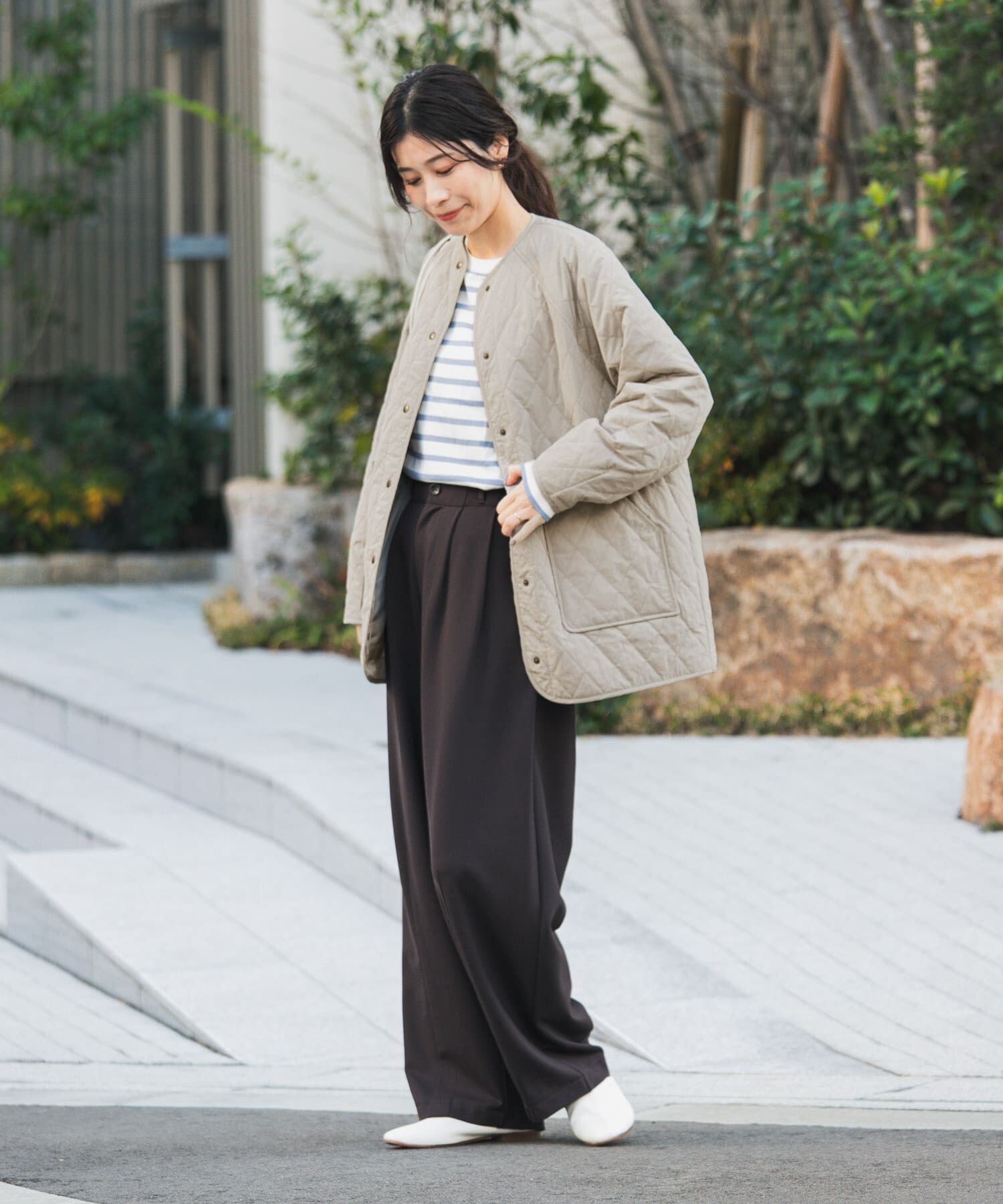 URBAN RESEARCH DOORS「『撥水』カポックキルトミドルジャケット」|ダウン|