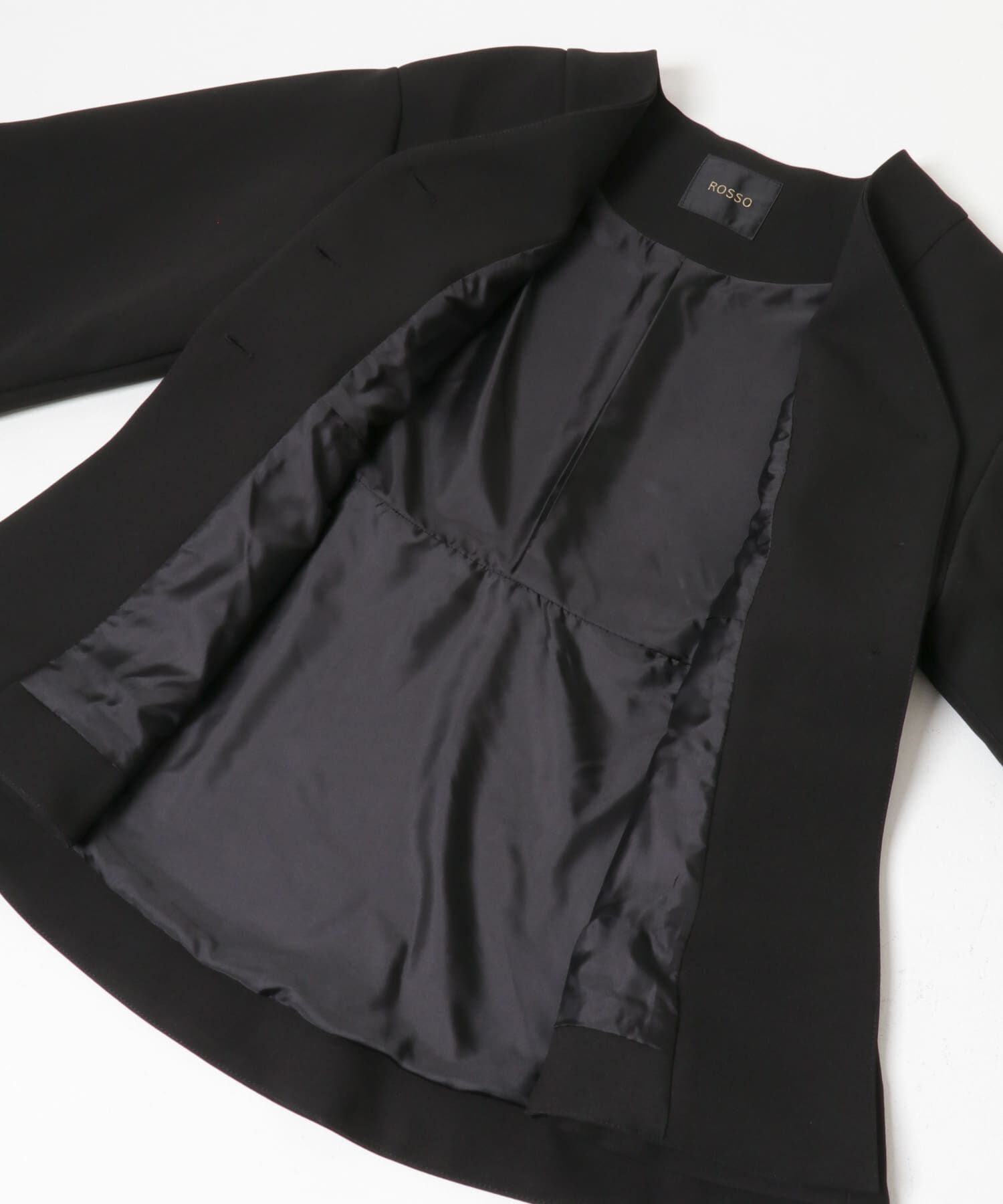 URBAN RESEARCH ROSSO「『WEB限定』デザインボタンペプラムツイルジャケット」|ノーカラージャケット|