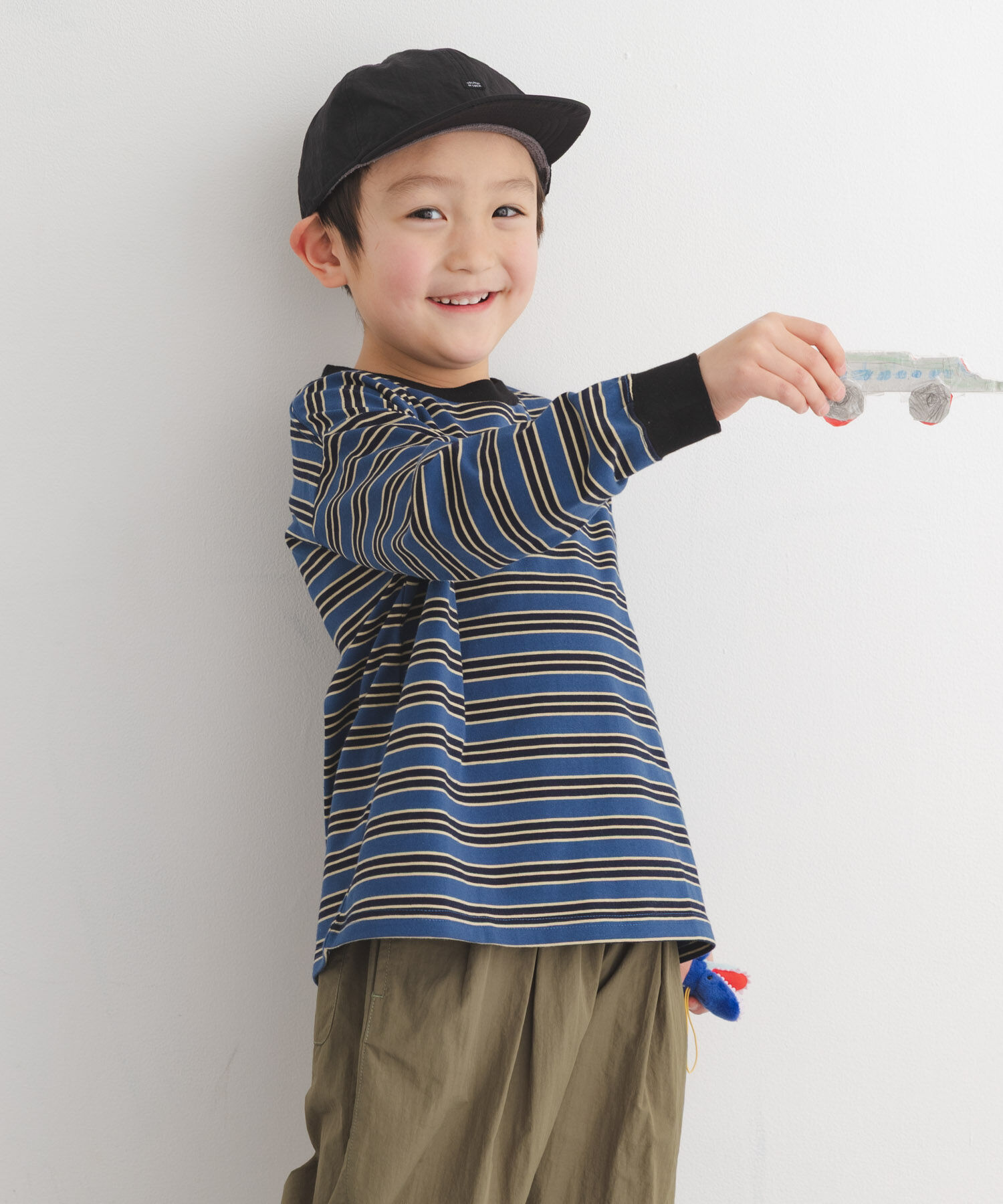 URBAN RESEARCH DOORS「『150サイズあり』マルチボーダープルオーバー(KIDS)」|その他|ネイビー