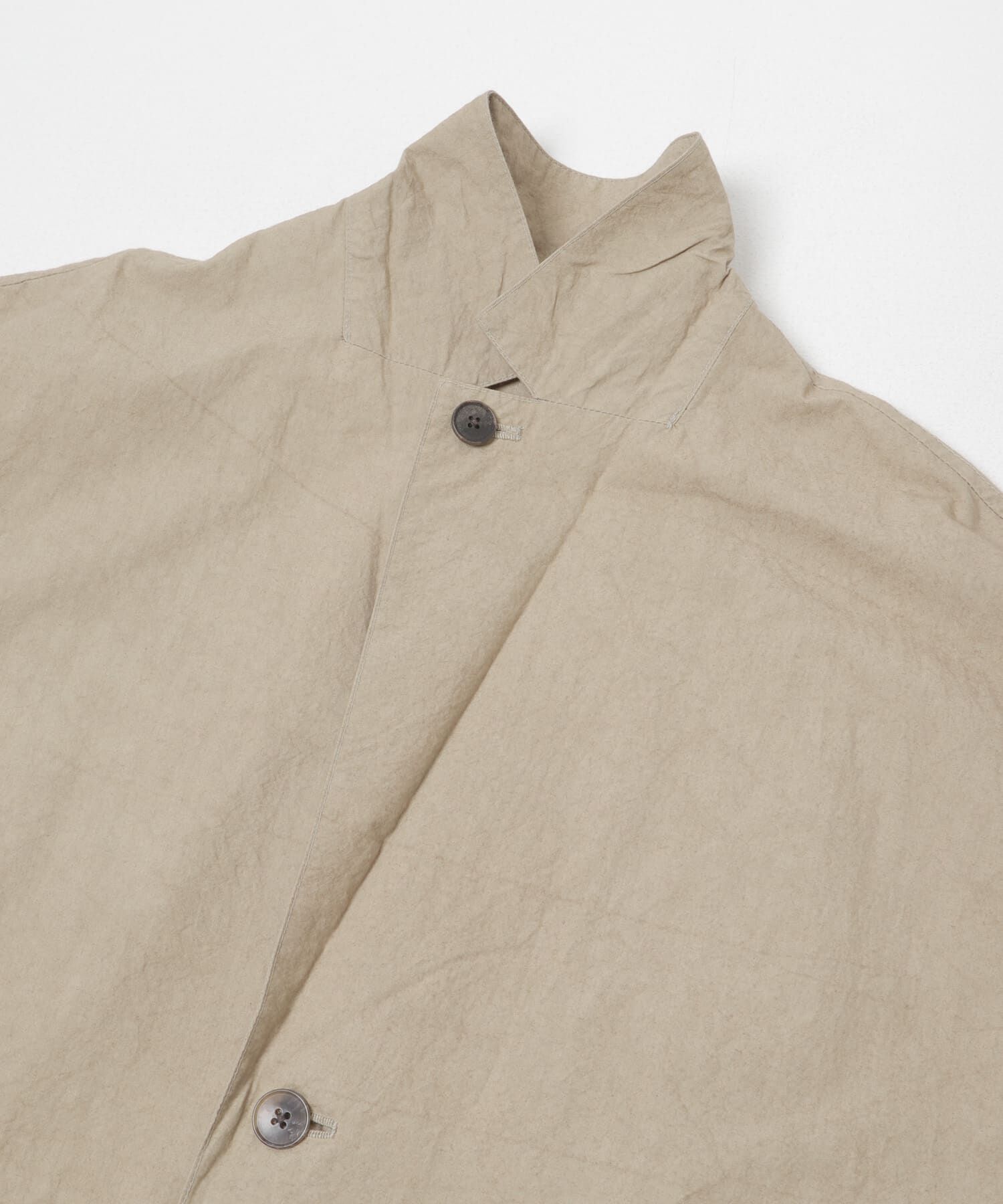 かぐれ「テーラードカラーショップコート」|ノーカラーコート|