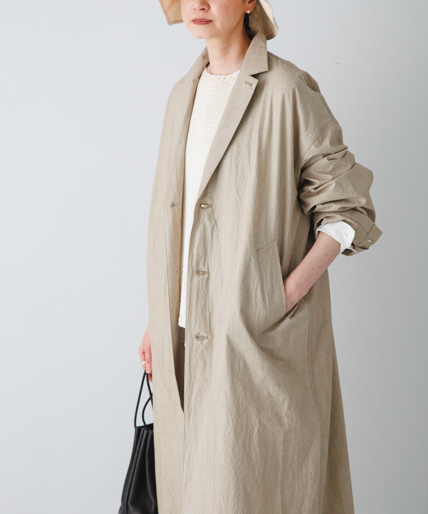 かぐれ「テーラードカラーショップコート」|ノーカラーコート|