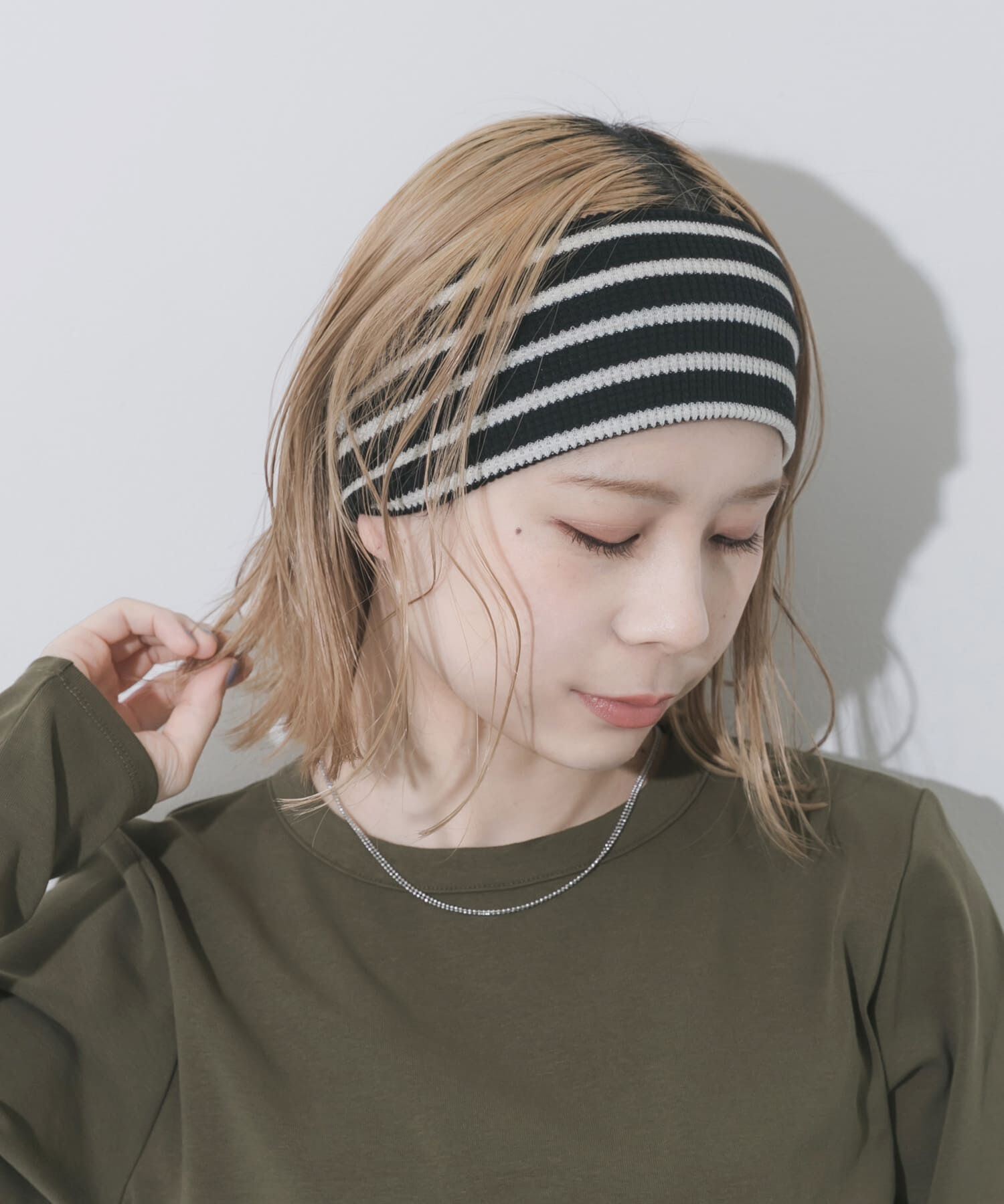 SMELLY「ボーダーワイドヘアバンド」|ヘアバンド|