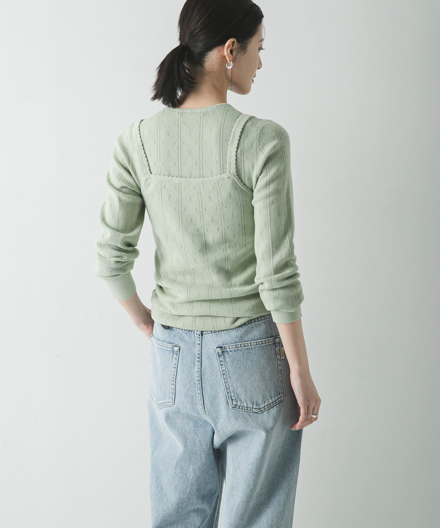 URBAN RESEARCH「パターンメッシュヘンリーネックニット」|ニット・セーター|