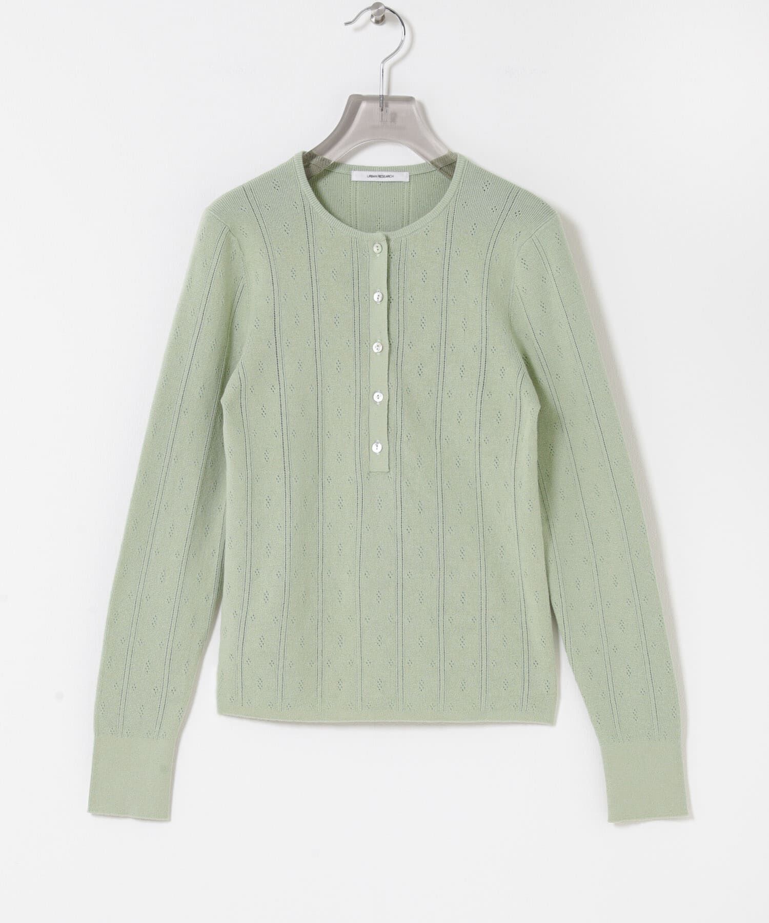 URBAN RESEARCH「パターンメッシュヘンリーネックニット」|ニット・セーター|