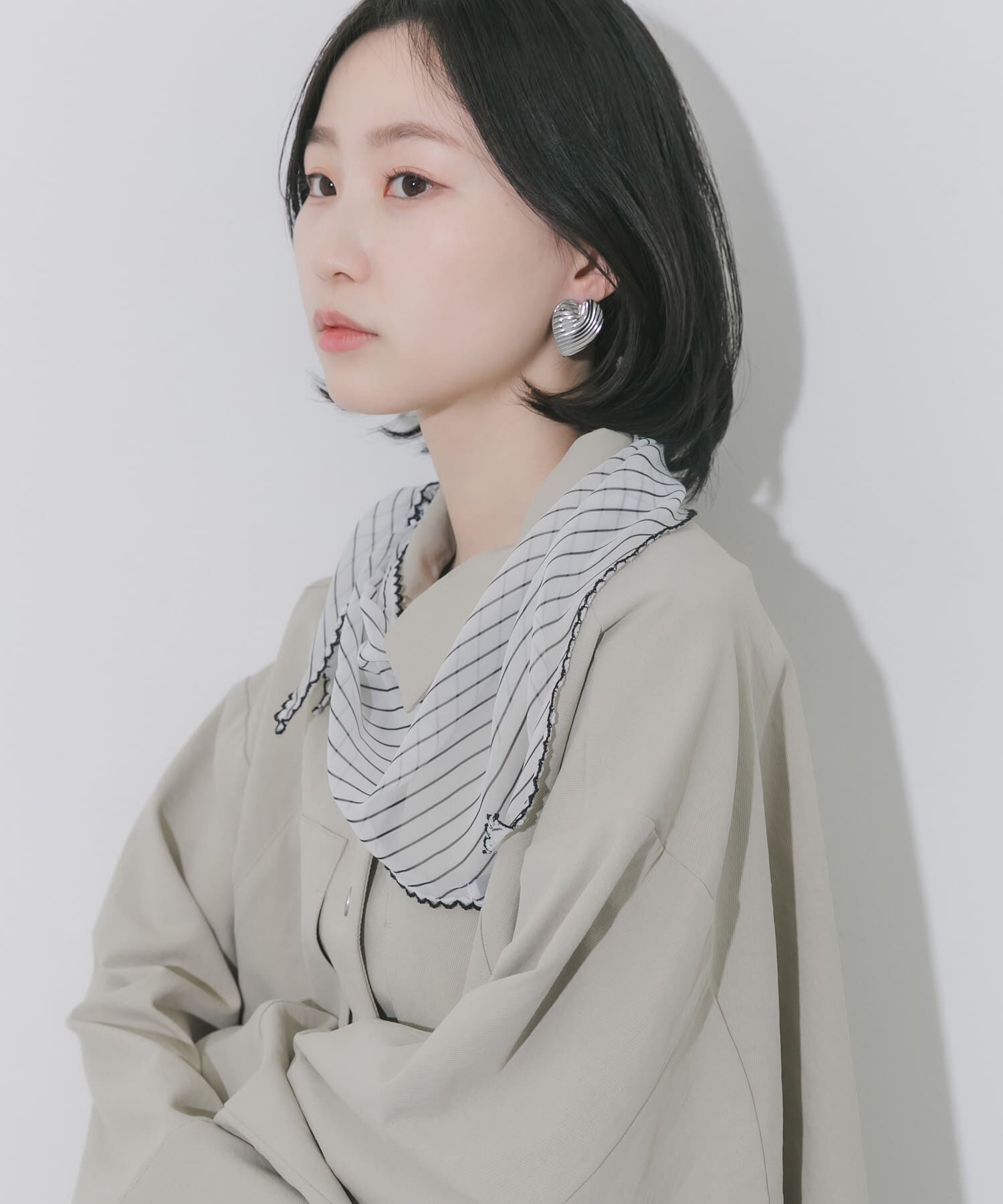 SMELLY「ストライプサンカクスカーフ」|バンダナ・スカーフ|