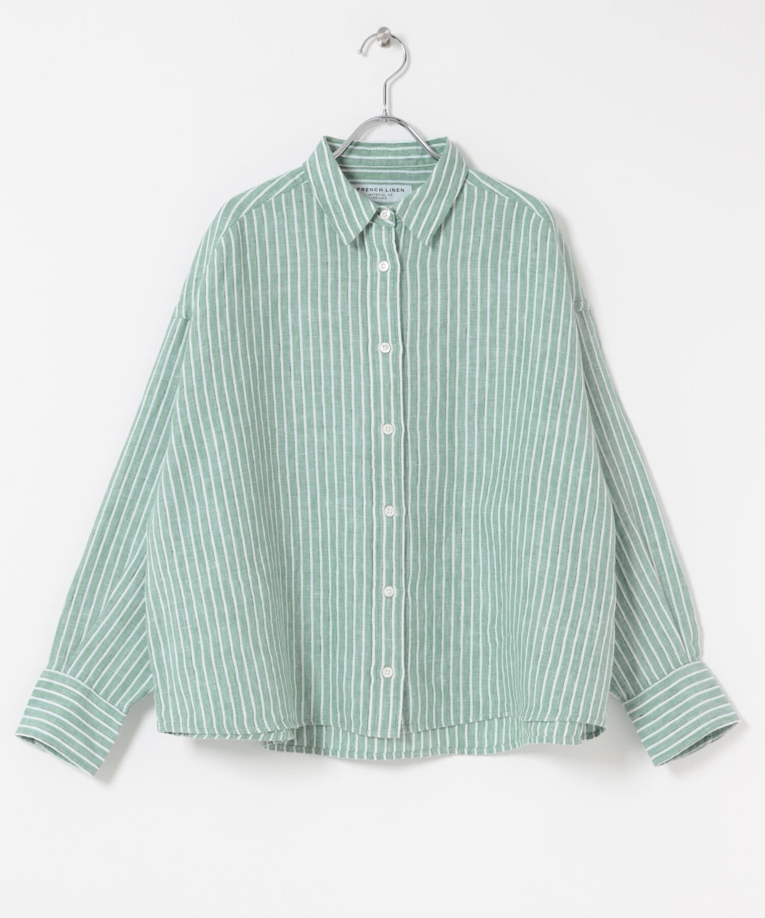 URBAN RESEARCH DOORS「FORK&SPOON　フレンチリネンクロップドワイドシャツ」|シャツ・ブラウス|