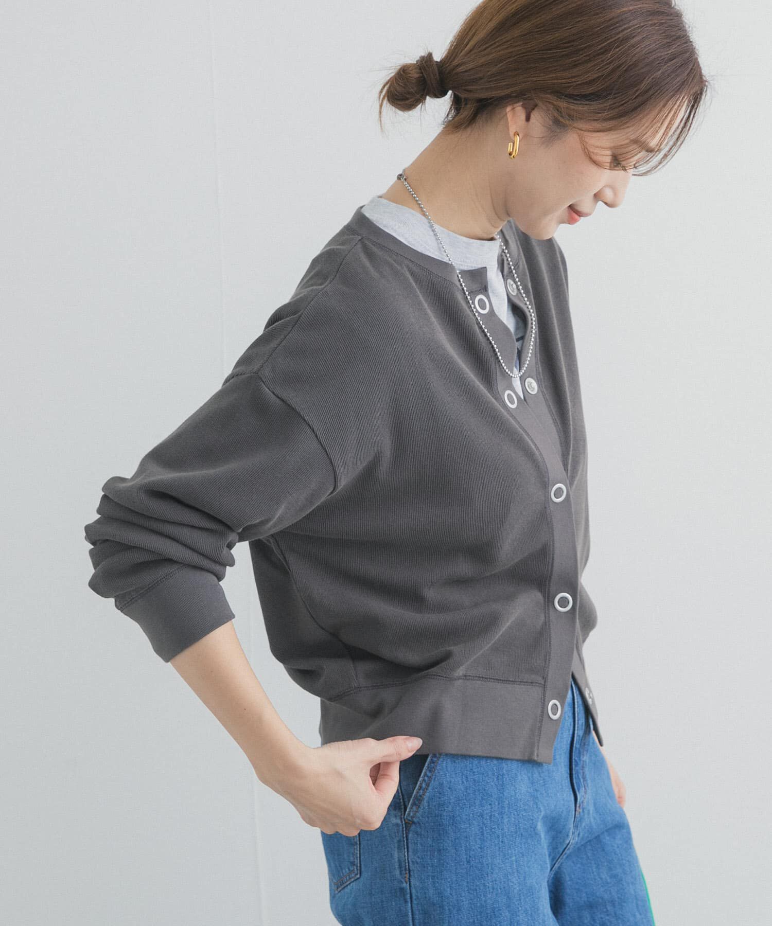 URBAN RESEARCH DOORS「ライトタックフライスカーディガン」|カーディガン|