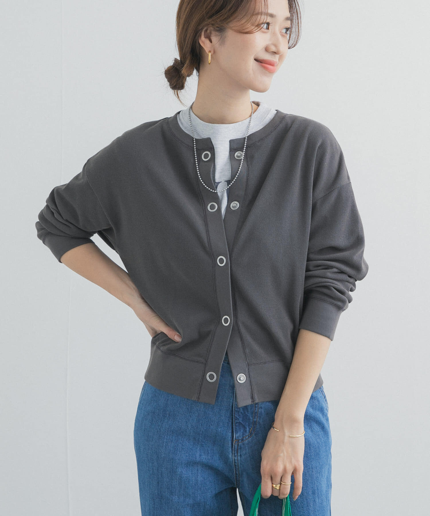 URBAN RESEARCH DOORS「ライトタックフライスカーディガン」|カーディガン|