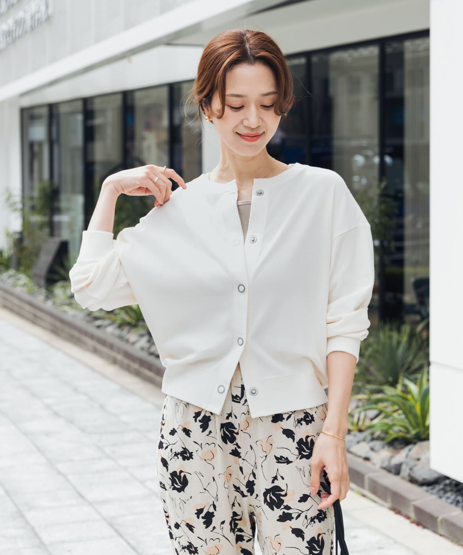 URBAN RESEARCH DOORS「ライトタックフライスカーディガン」|カーディガン|