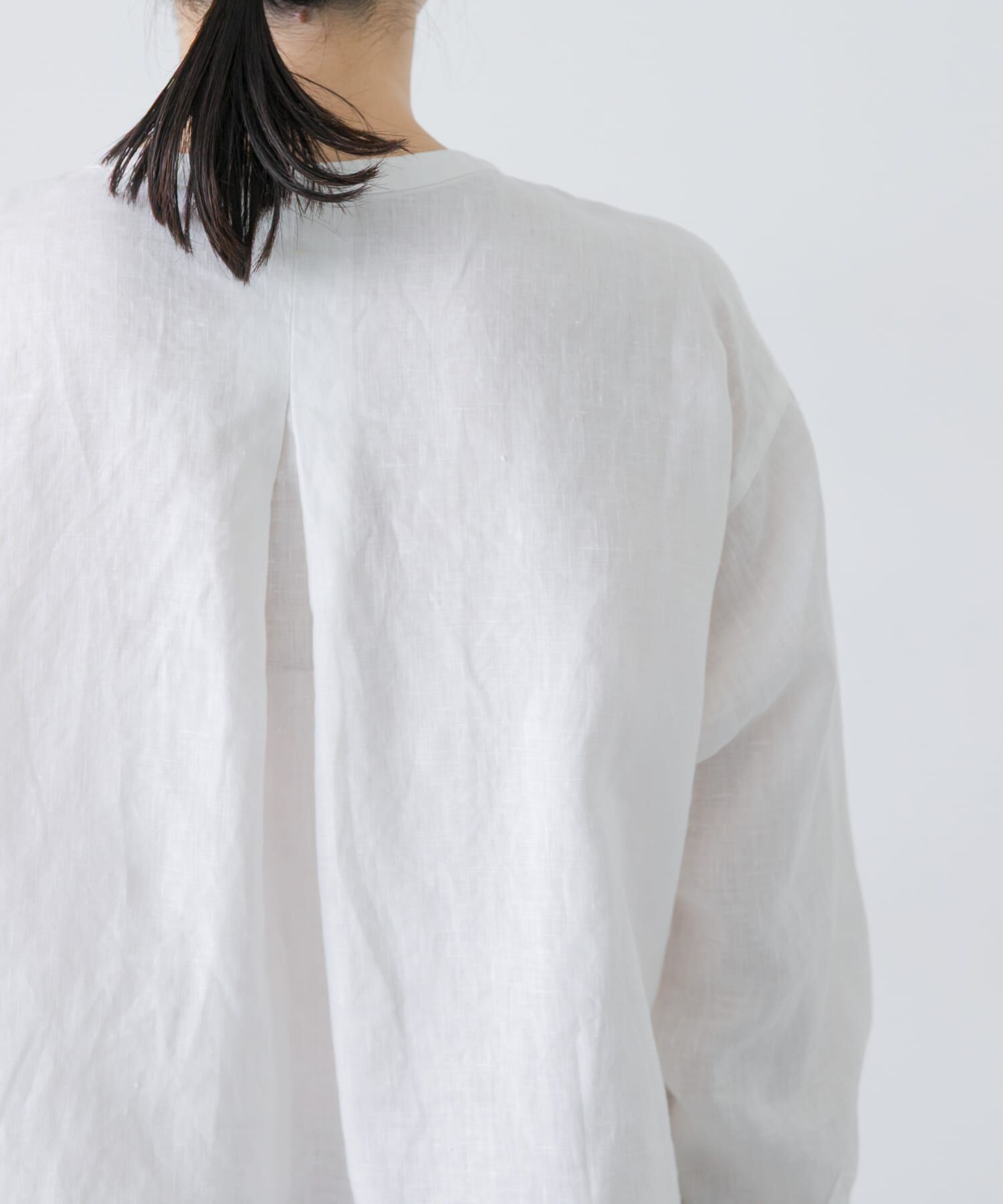 かぐれ「リネンヘンリーワイドシャツ」|シャツ・ブラウス|