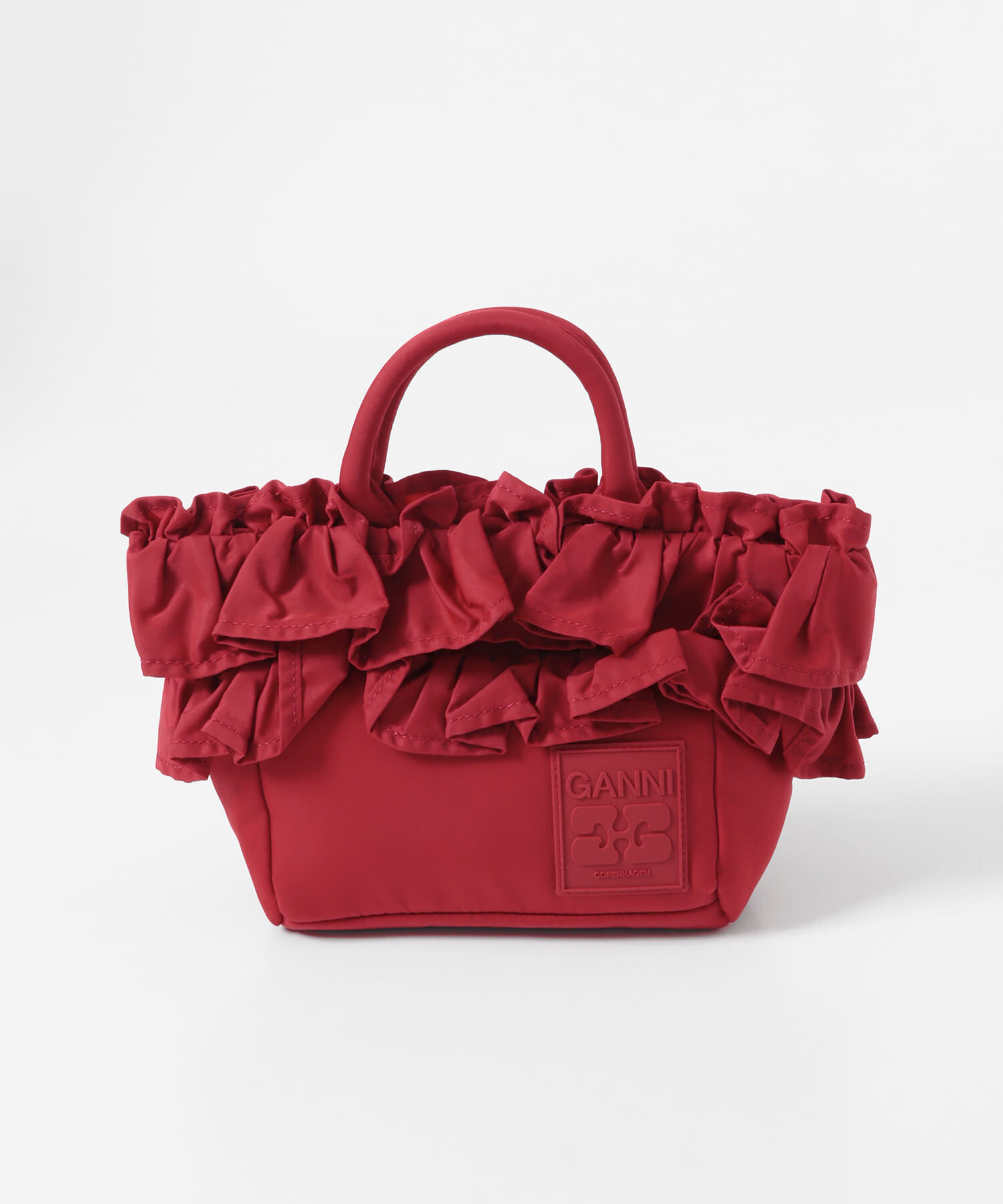 URBAN RESEARCH「GANNI　MINI SHOPPER RUFFLE」|クラッチバッグ|レッド