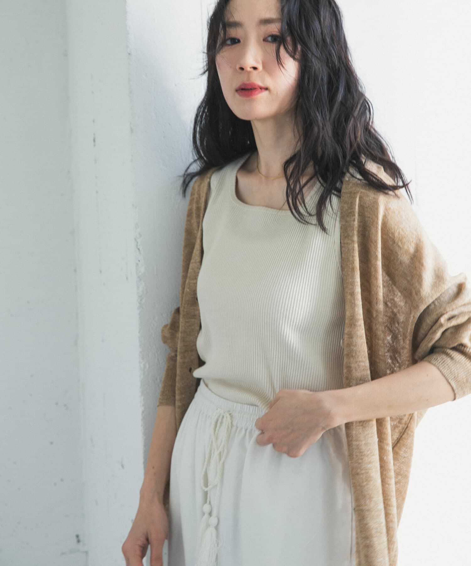 URBAN RESEARCH DOORS「針抜きテレコスクエアタンクトップ」|タンクトップ|