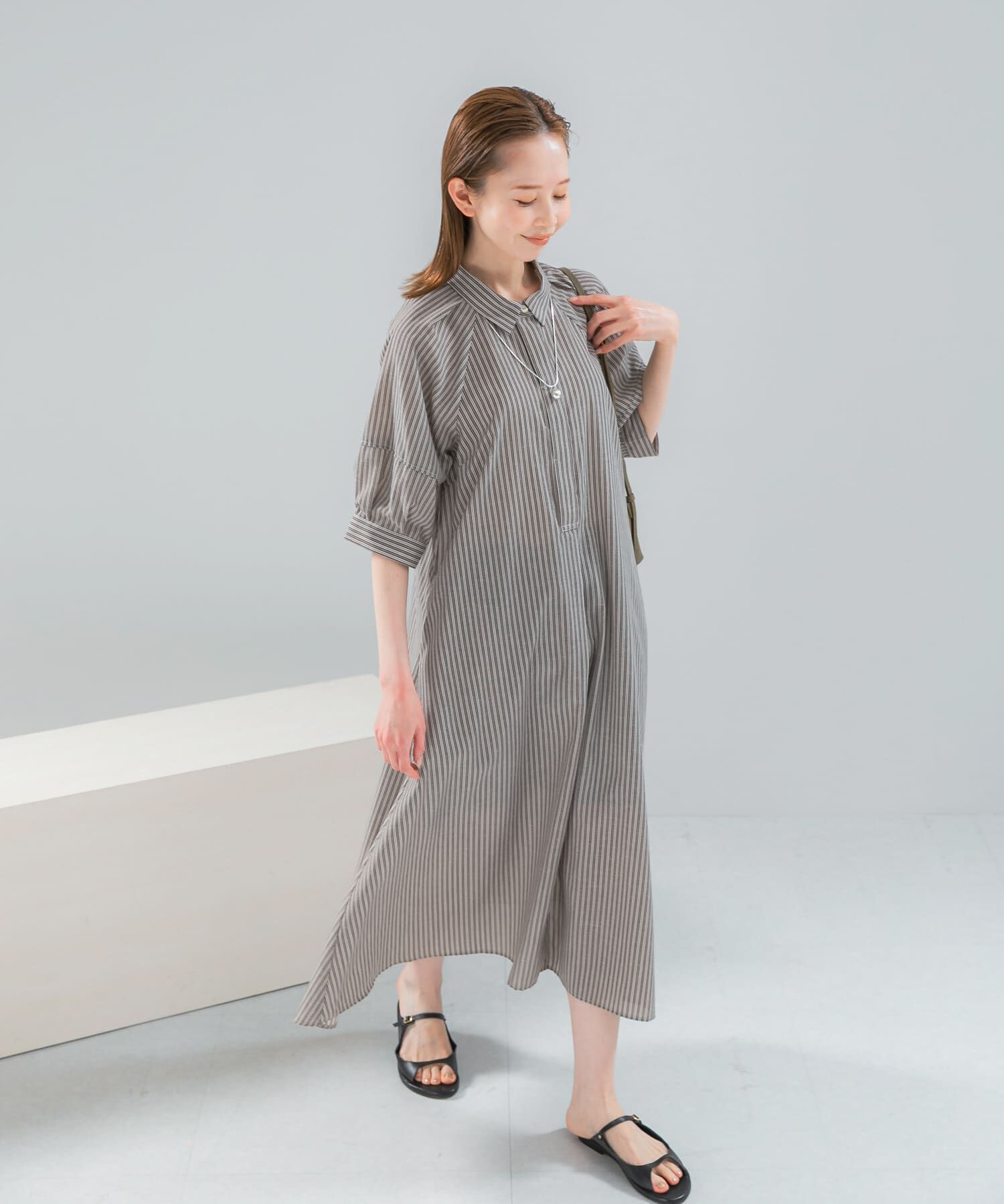 URBAN RESEARCH ROSSO「『WEB限定』『UR TECH Smart Linen Touch』イージーリネンシャツワンピース」|ワンピース|