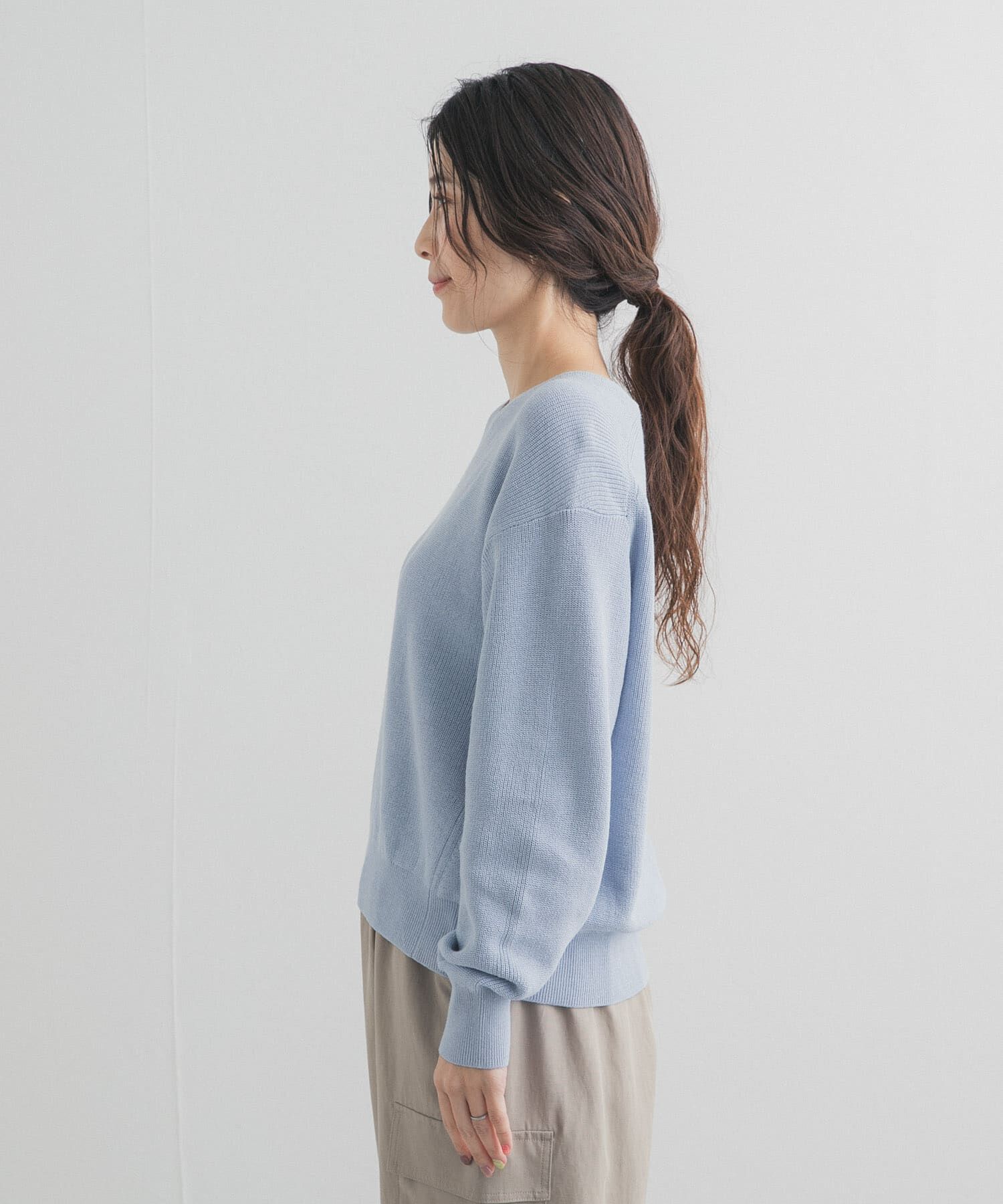 URBAN RESEARCH DOORS「コットン畦Vネックニット」|ニット・セーター|